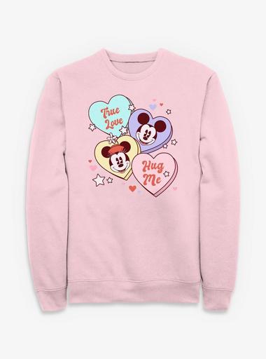 epine ＜Mickey &amp; Minnie＞ I LOVE YOU sweat Mickey Minnie Love, Mickey Minnie Pink Heart, Valentines Mouse Png