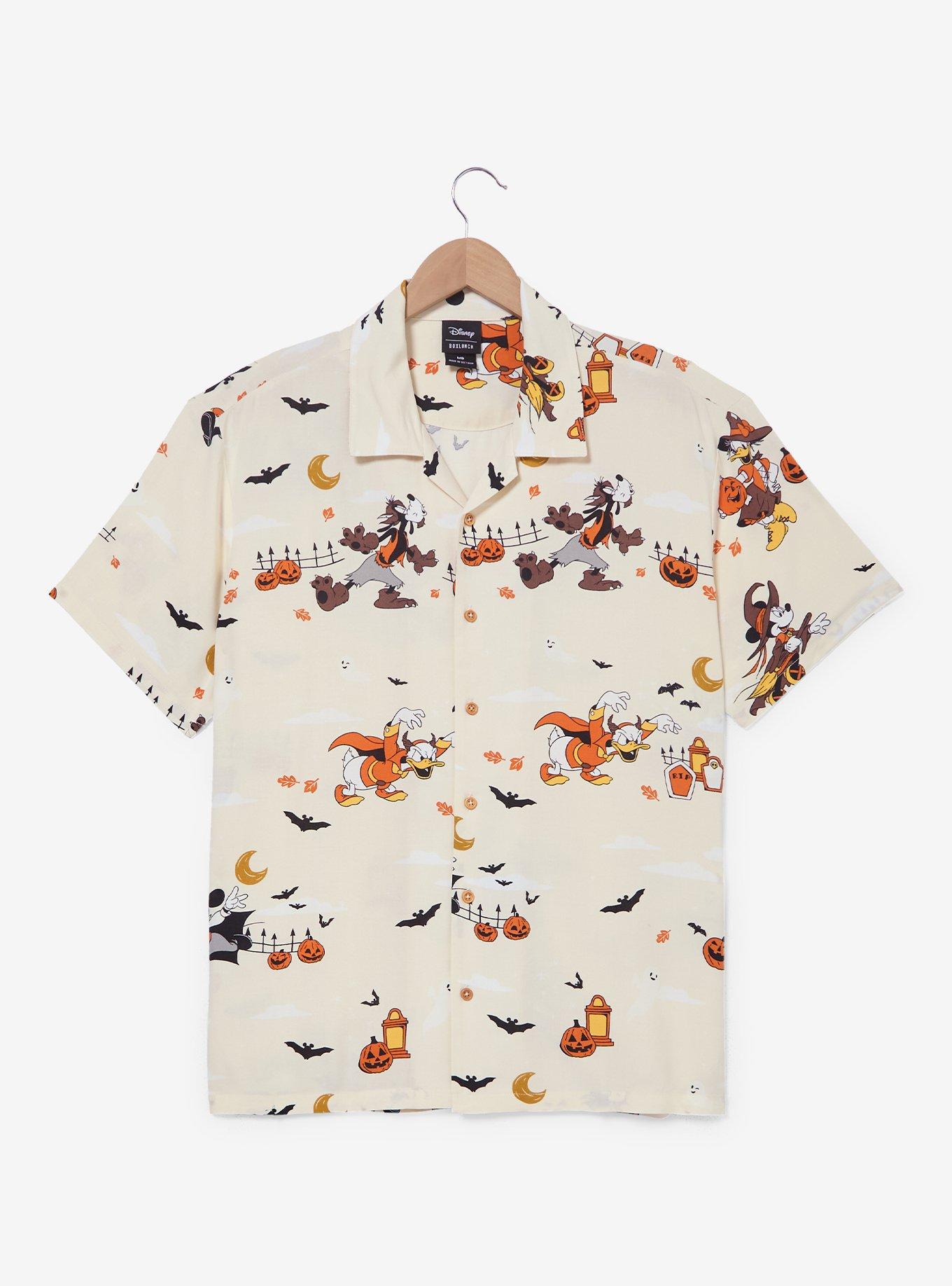 Disney Mickey and Friends Halloween Costumes Allover Print Woven Button-Up - BoxLunch Exclusive, , hi-res