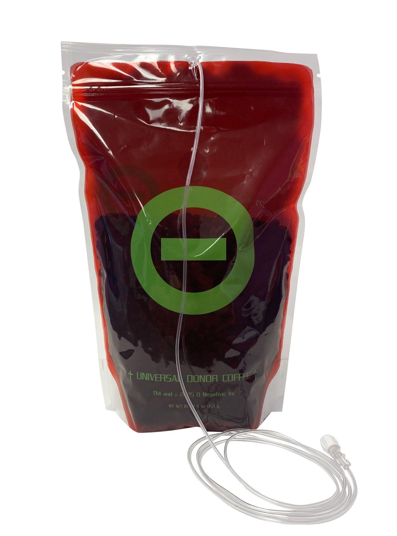 Type O Negative Official Universal Donor Coffee IV Blood Bank Bag