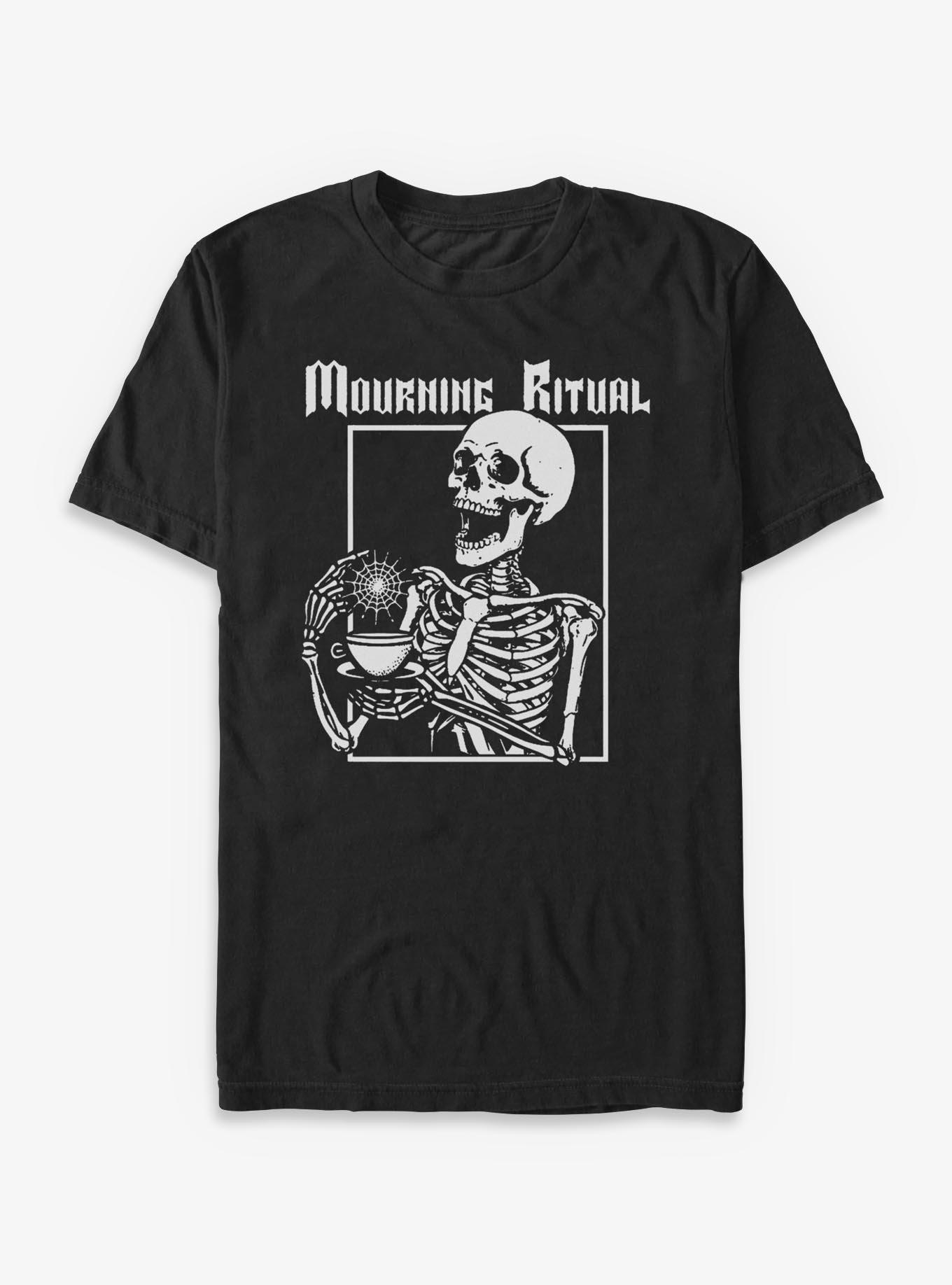 Mourning Ritual Coffee T-Shirt, BLACK, hi-res view 1