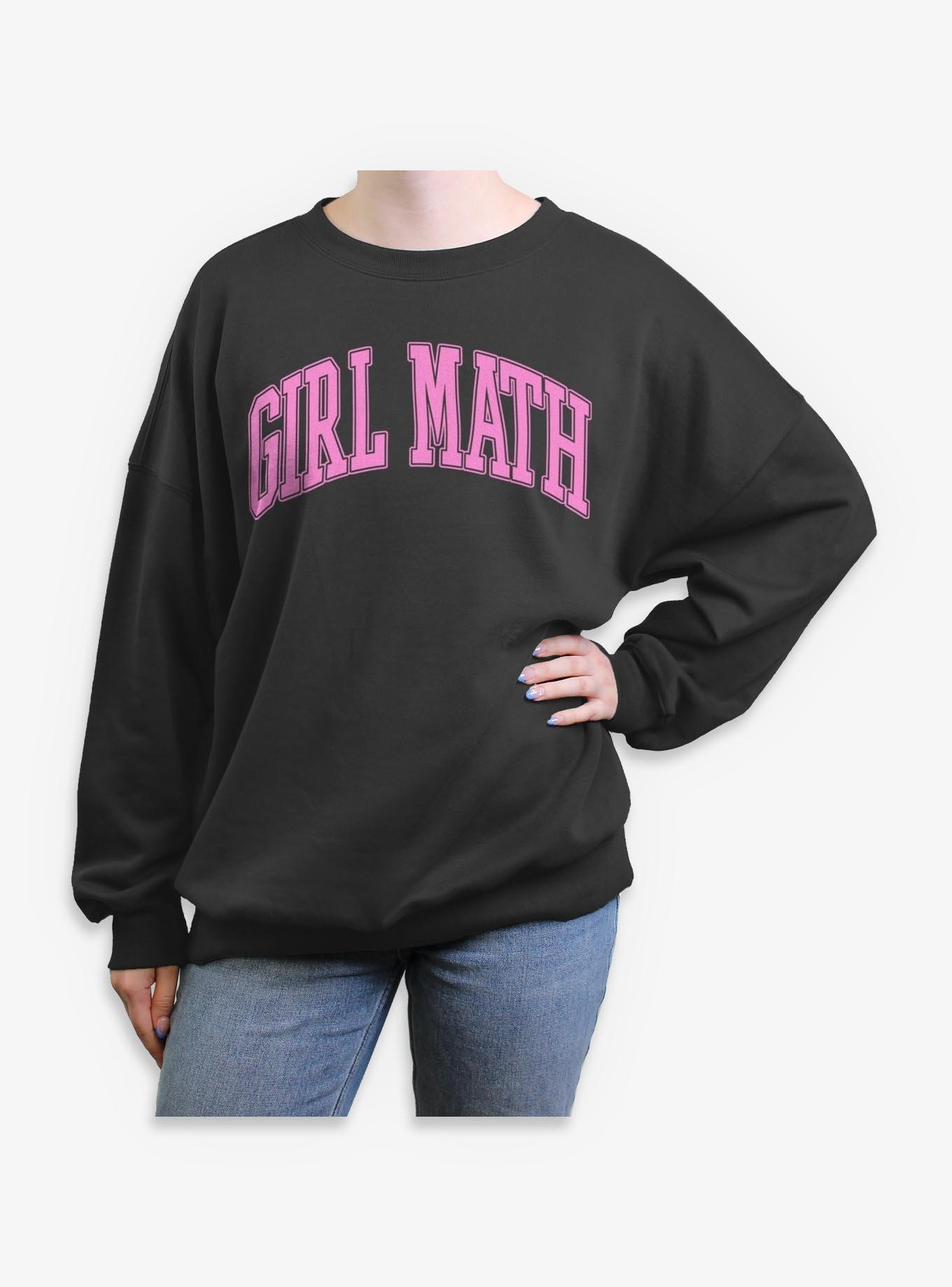 Girl Math Collegiate Girls Oversized Sweatshirt, CHARCOAL, hi-res view 1