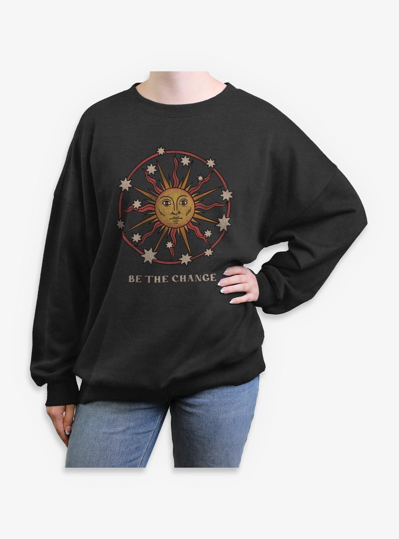 Be The Change Sun Girls Oversized Sweatshirt