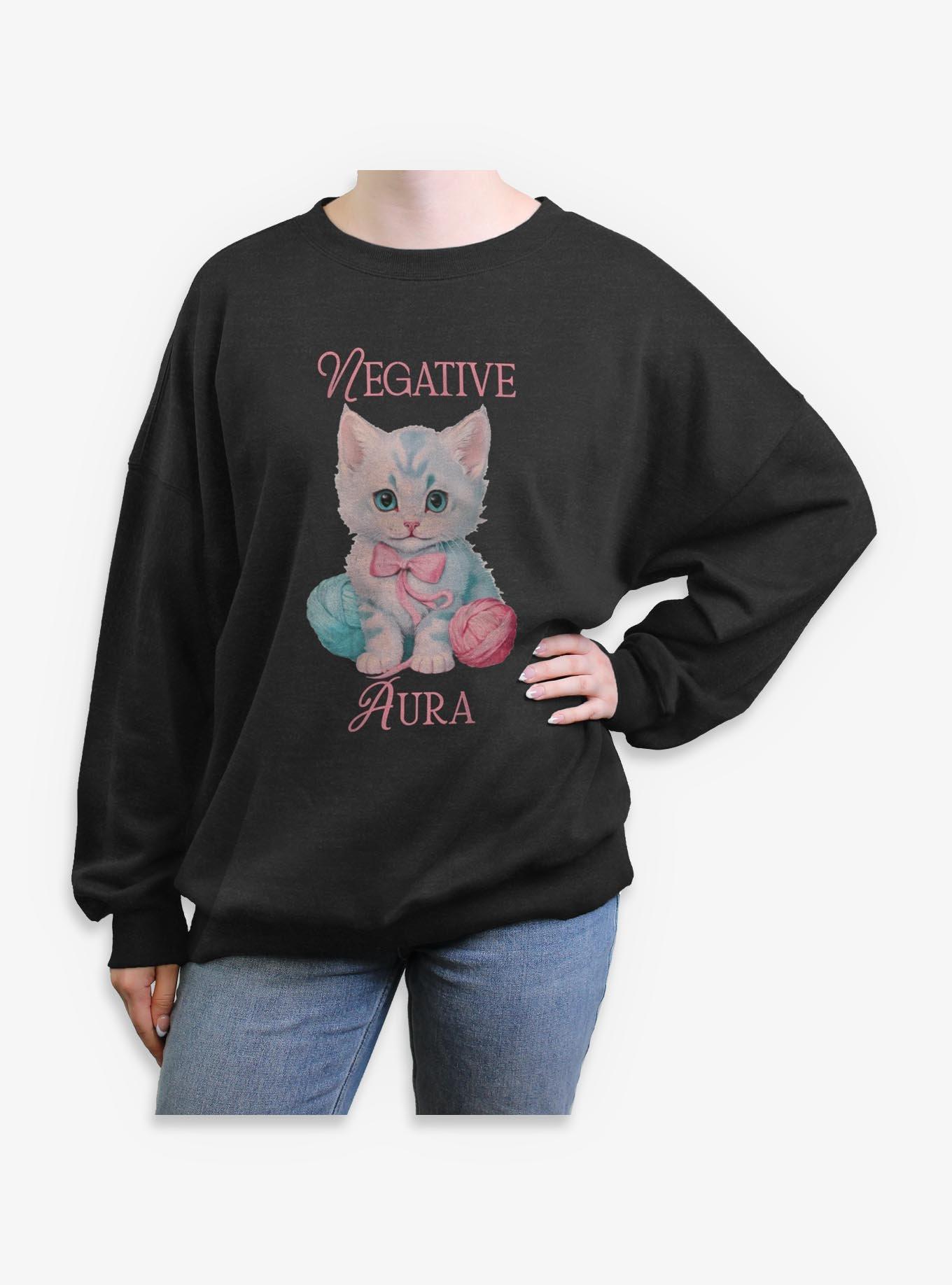 Negative Aura Girls Oversized Sweatshirt, , hi-res