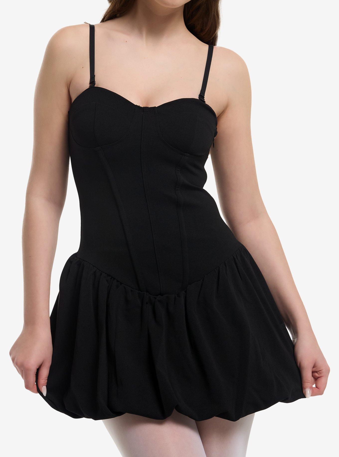 MARKET Black Bustier Bubble Mini Dress