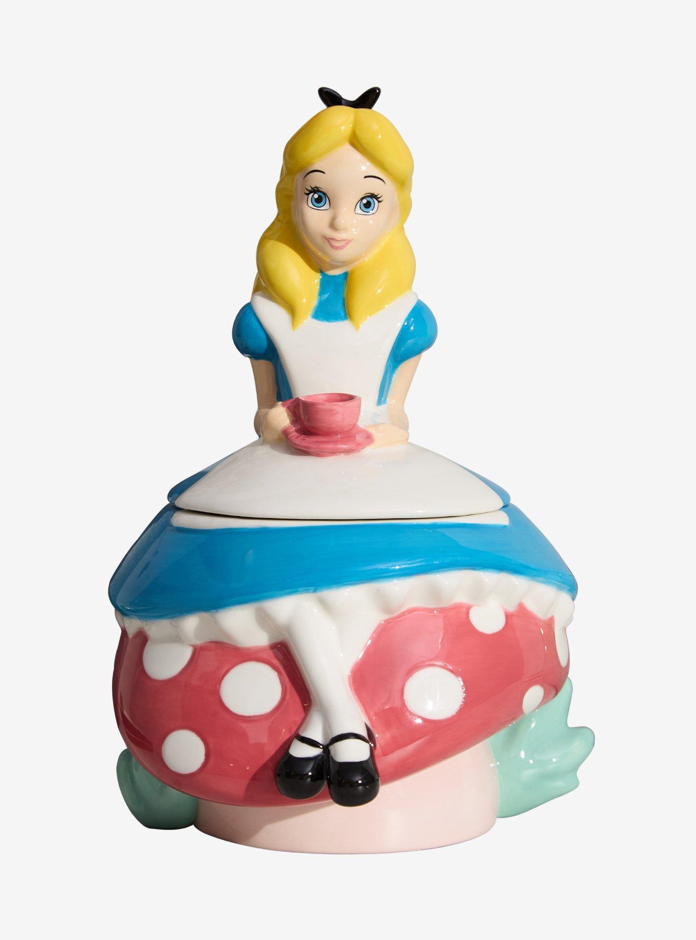 Disney Alice in Wonderland Alice on Mushroom Figural Cookie Jar, , hi-res