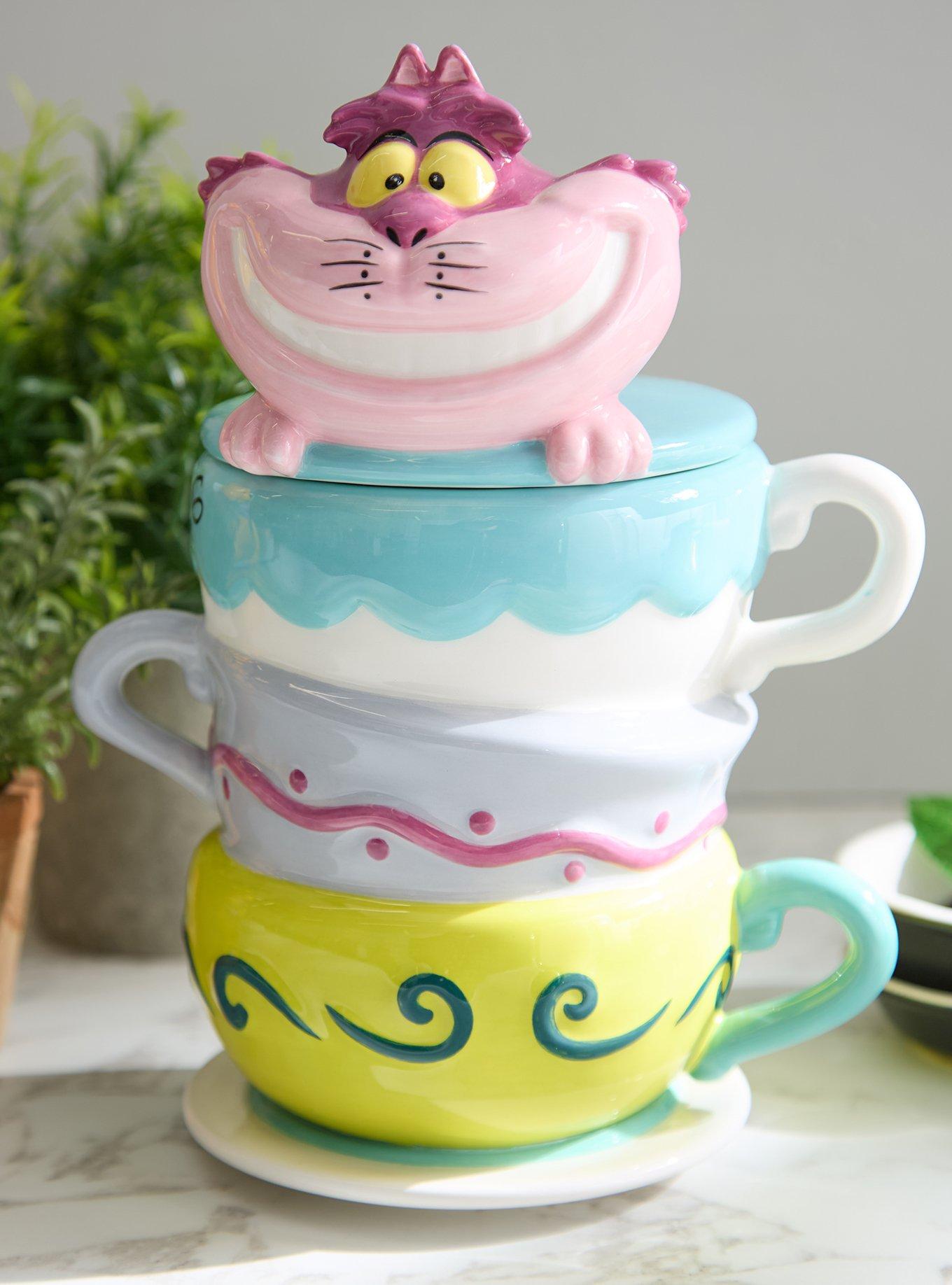 Disney Alice in Wonderland Cheshire Cat Teacup Stack Cookie Jar, , hi-res