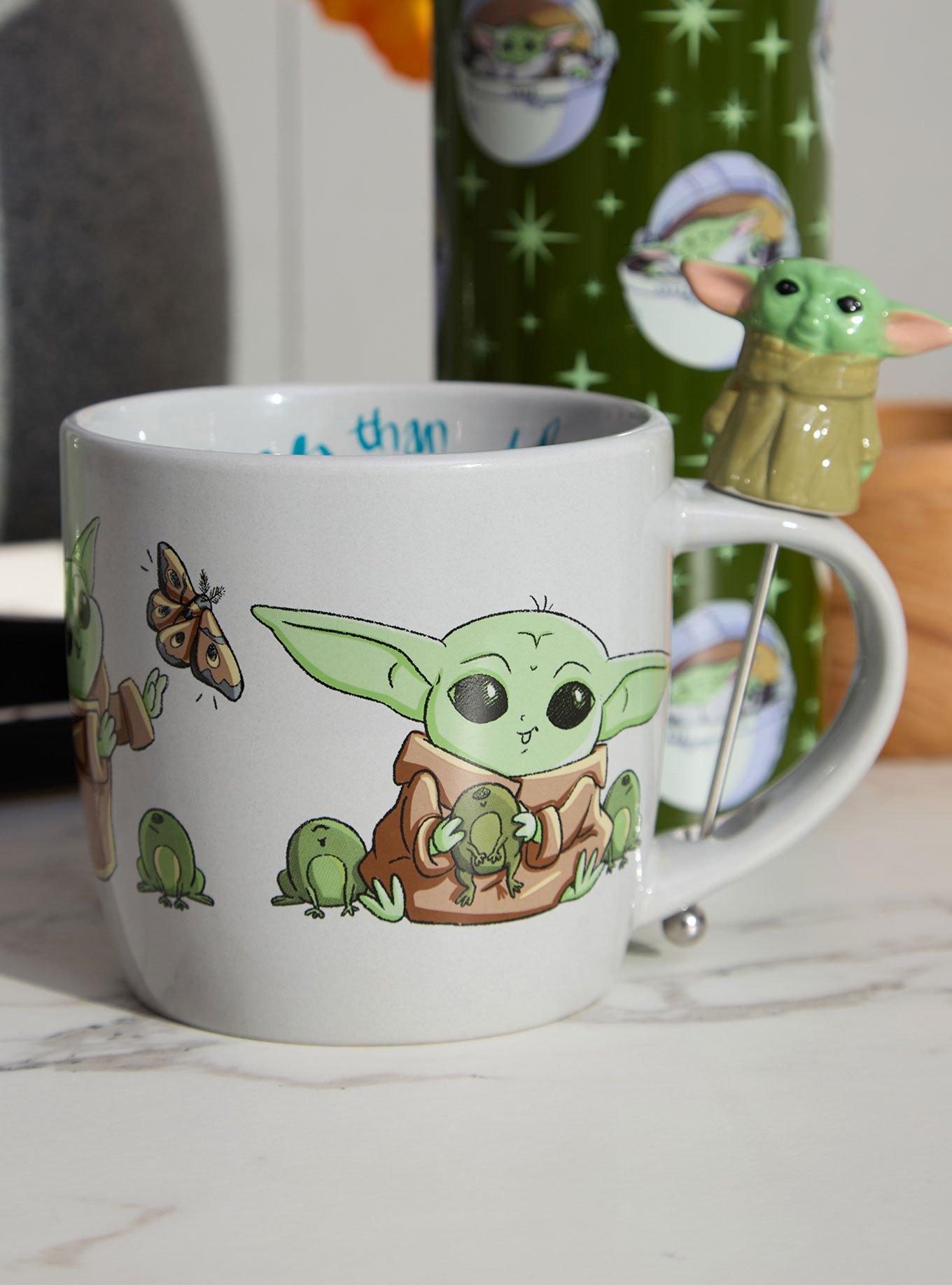 Star Wars The Mandalorian Grogu Mug with Figural Stirrer | BoxLunch