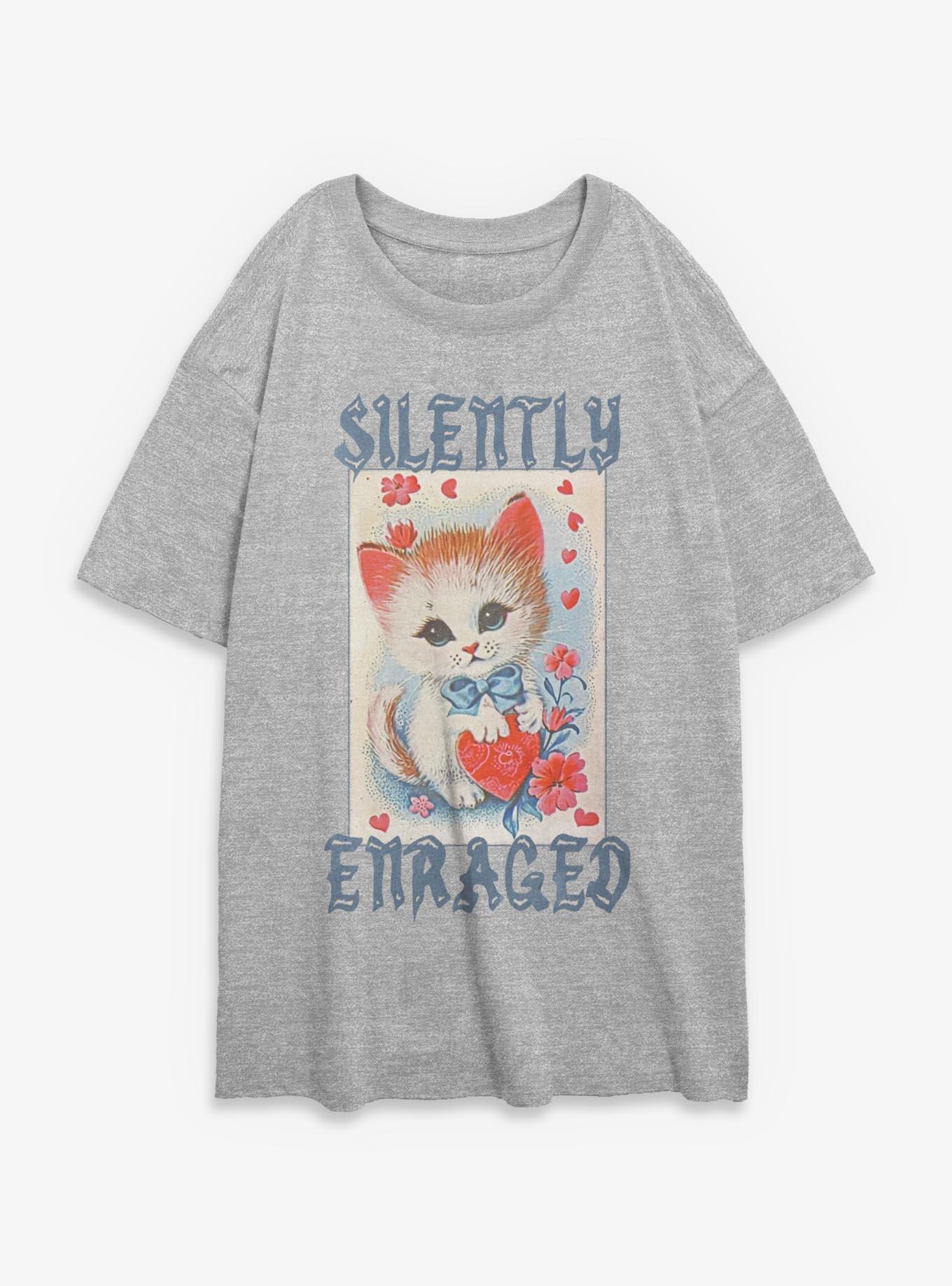 Silently Enraged Girls Oversized T-Shirt, , hi-res