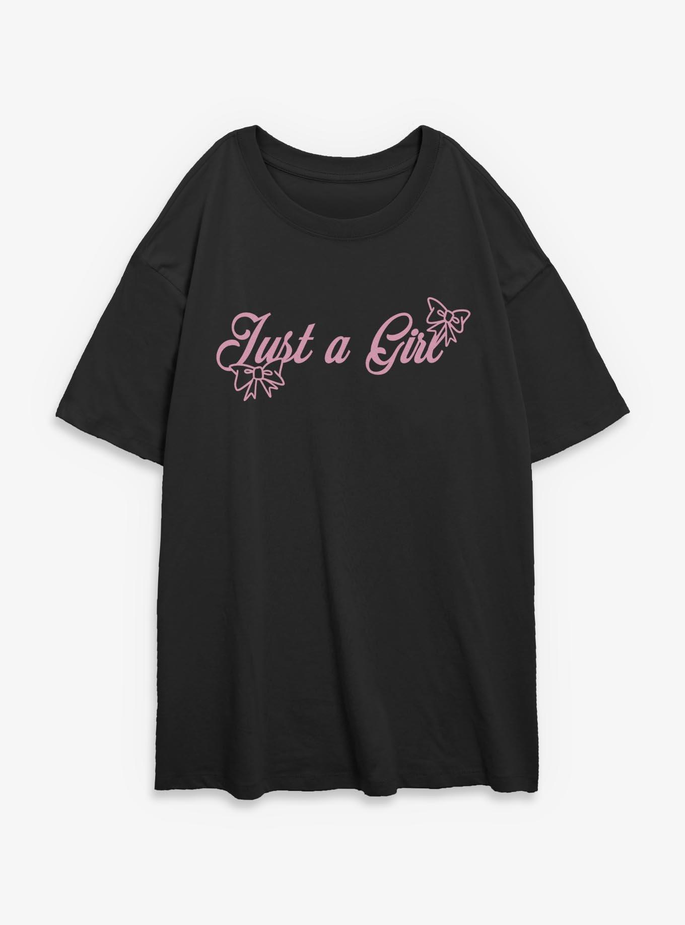 Just A Girl Bows Girls Oversized T-Shirt, , hi-res