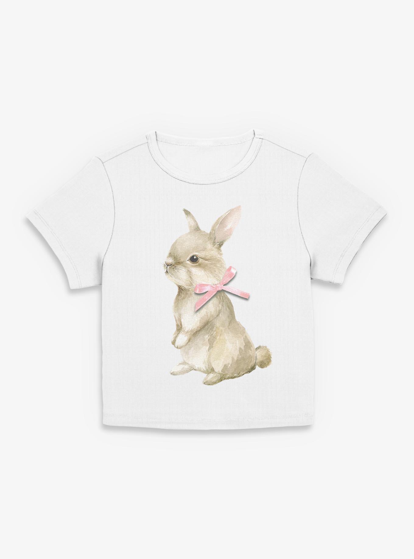 Bunny Bow Girls Baby T-Shirt, , hi-res