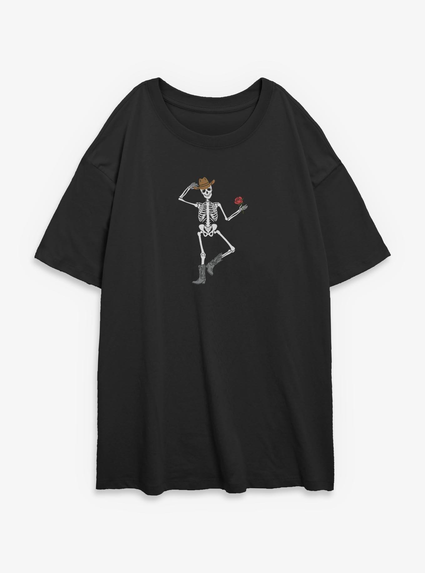Cowboy Skelly Girls Oversized T-Shirt