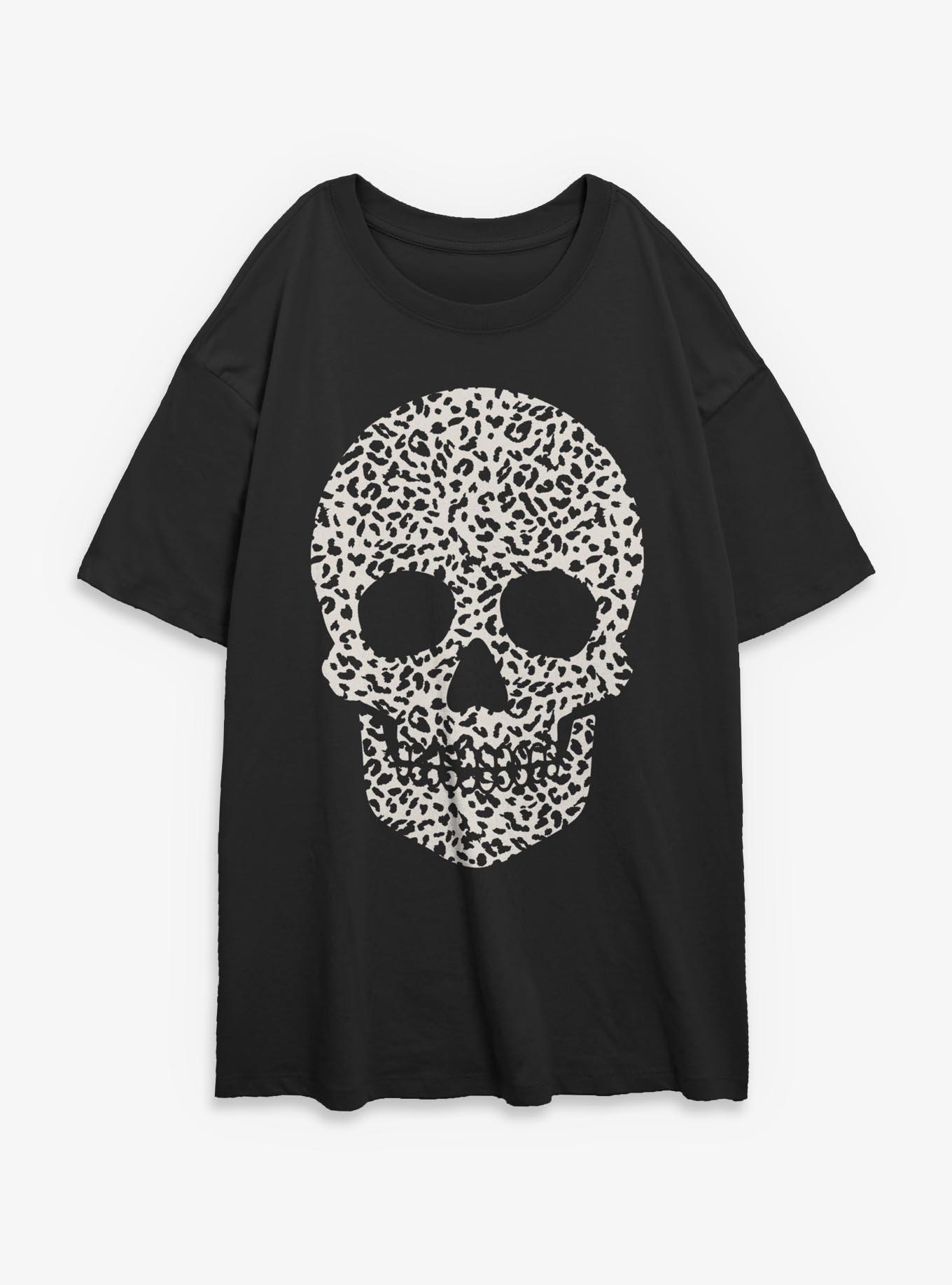 Leopard Skull Girls Oversized T-Shirt