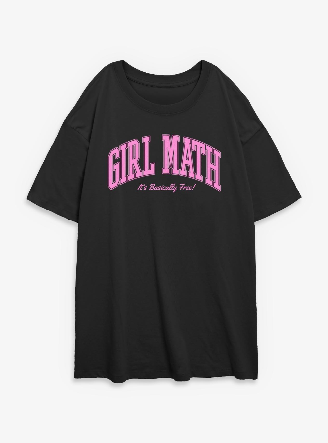 Girl Math Collegiate Girls Oversized T-Shirt, , hi-res