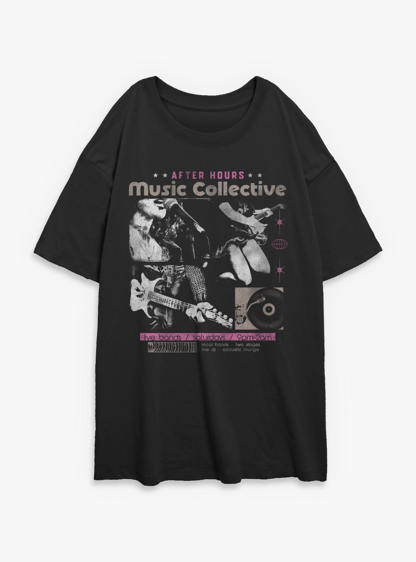 Music Collective Girls Oversized T-Shirt, BLACK, hi-res