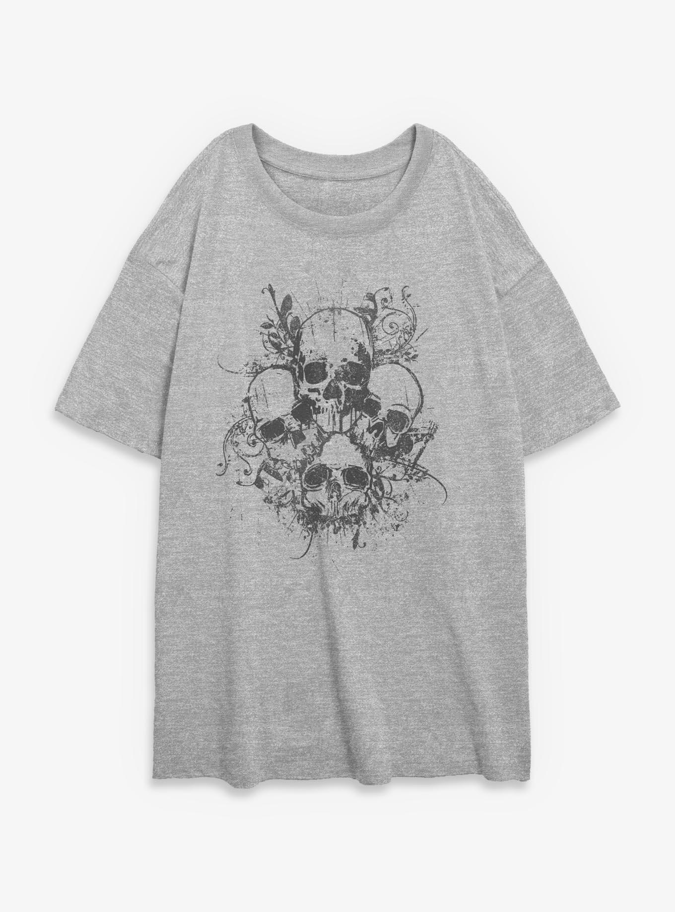Grunge Skulls Girls Oversized T-Shirt