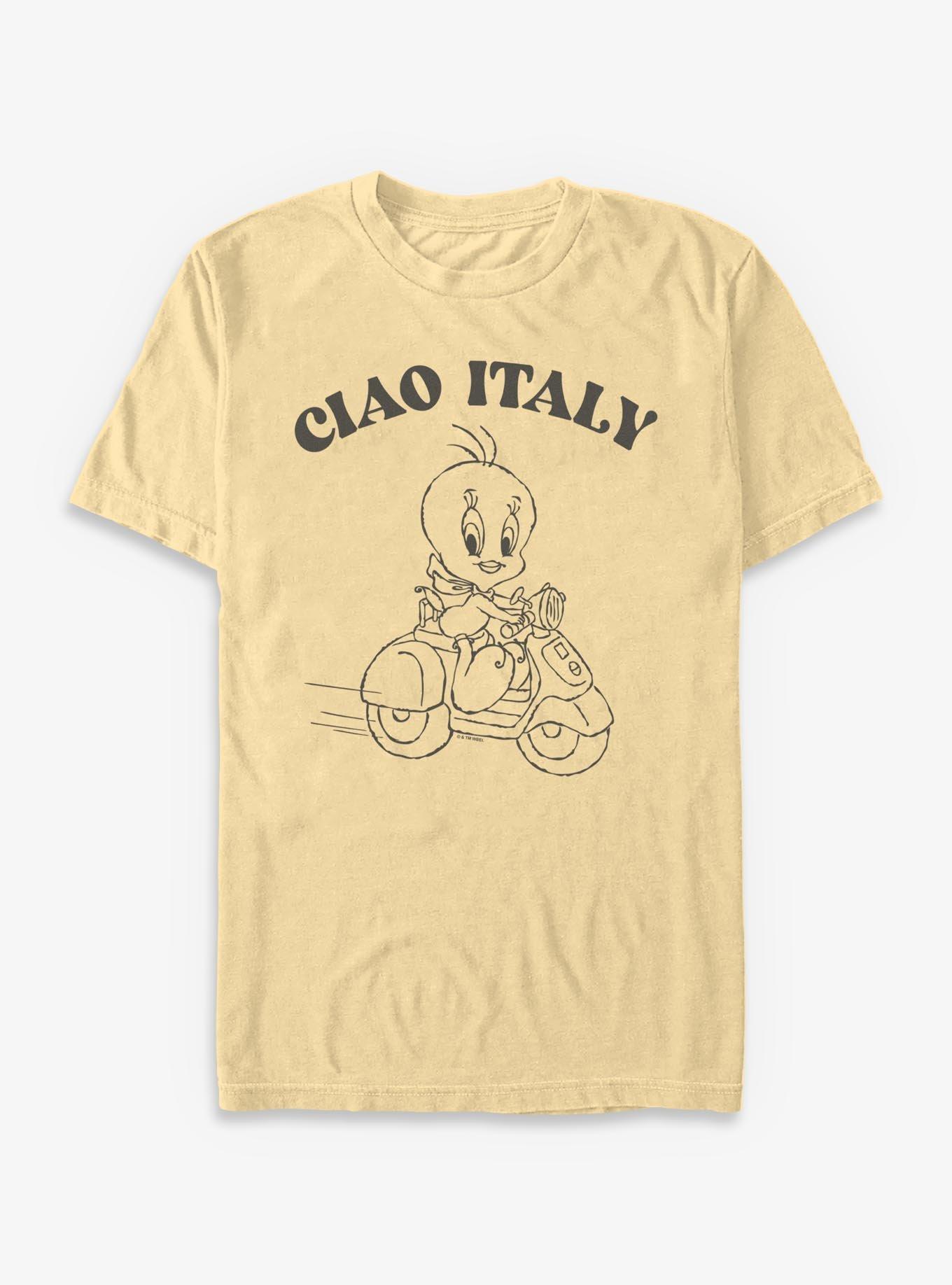 COMFORTCOLORS Looney Tunes Tweety Vespa Ciao Italy Garment Dye T-Shirt