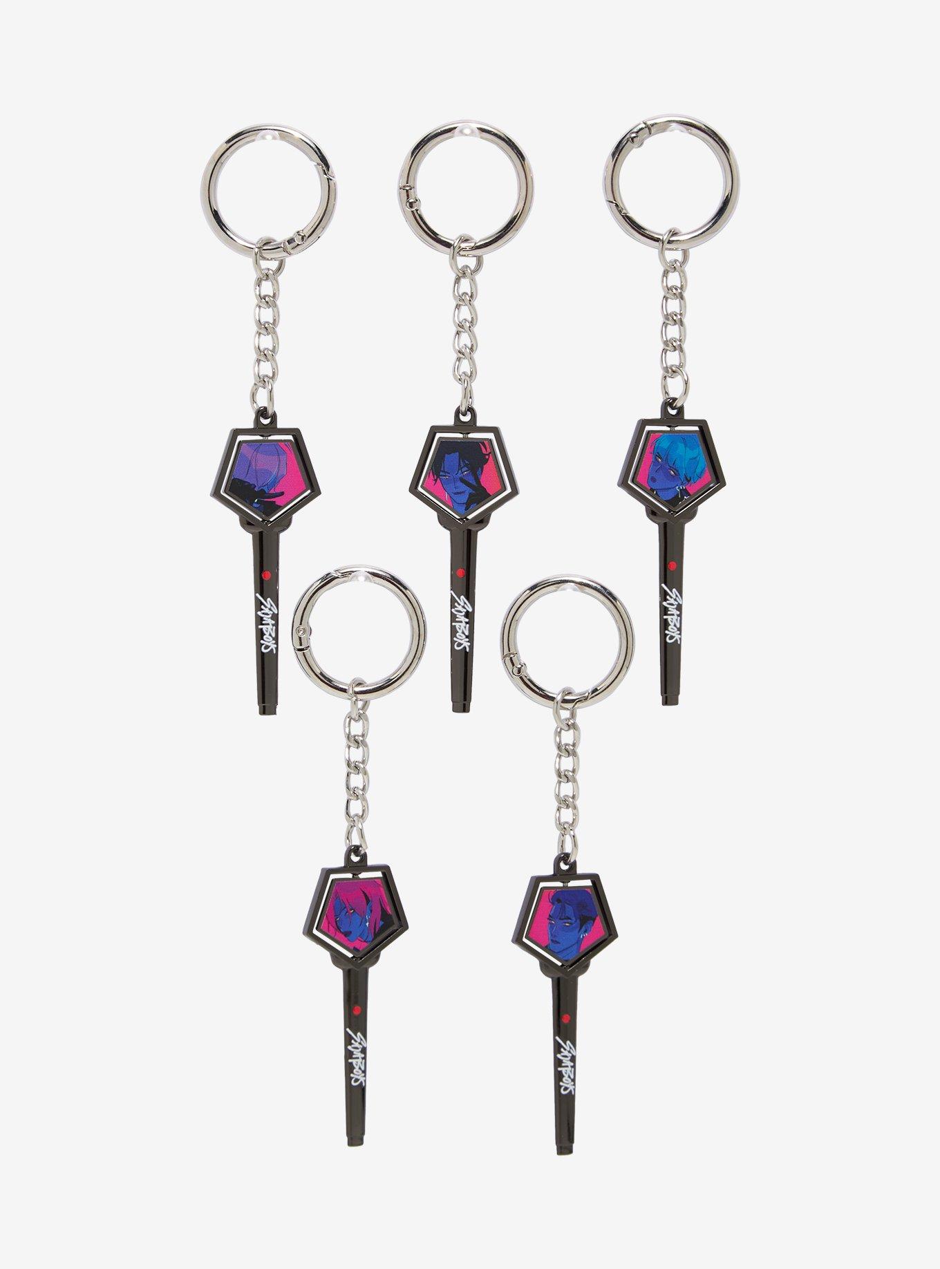 KPop Demon Hunters Saja Boys Lightstick Blind Box Spinner Keychain - BoxLunch Exclusive, , hi-res