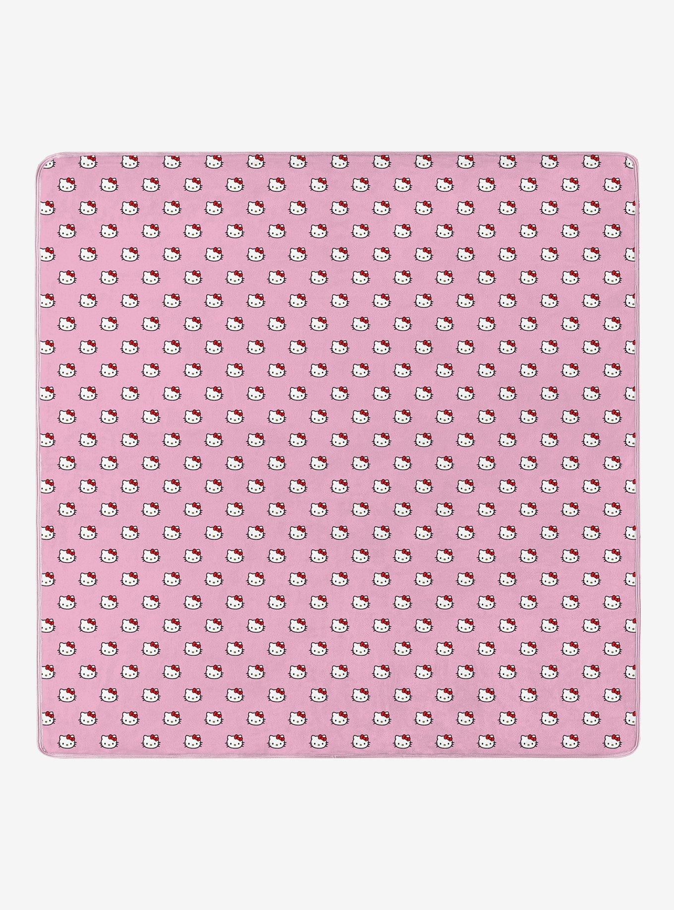 Hello Kitty Cute Little Bows 90x90" Cloud Throw Blanket, , hi-res