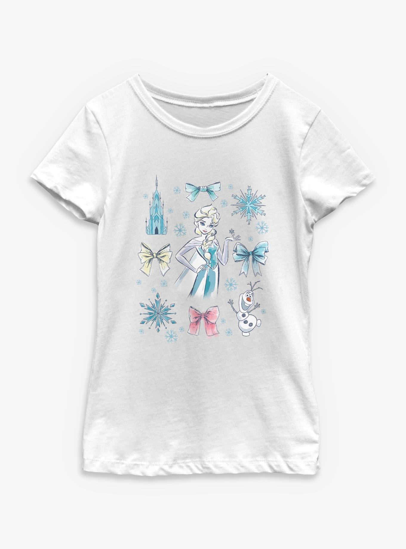 Disney Frozen Elsa Bow Youth Girls T-Shirt