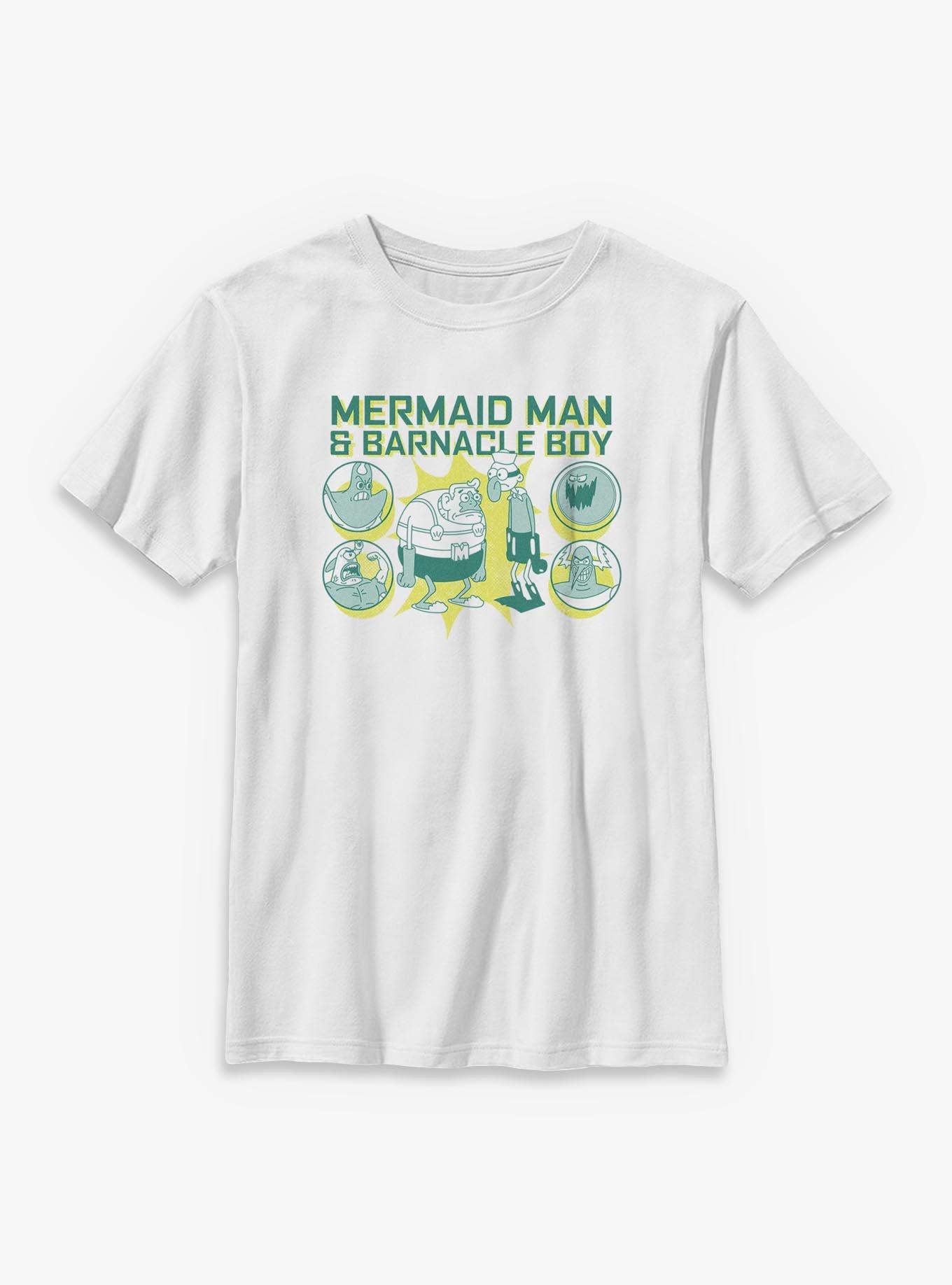 Spongebob Squarepants Mermaid Man & Barnacle Boy Youth T-Shirt, , hi-res
