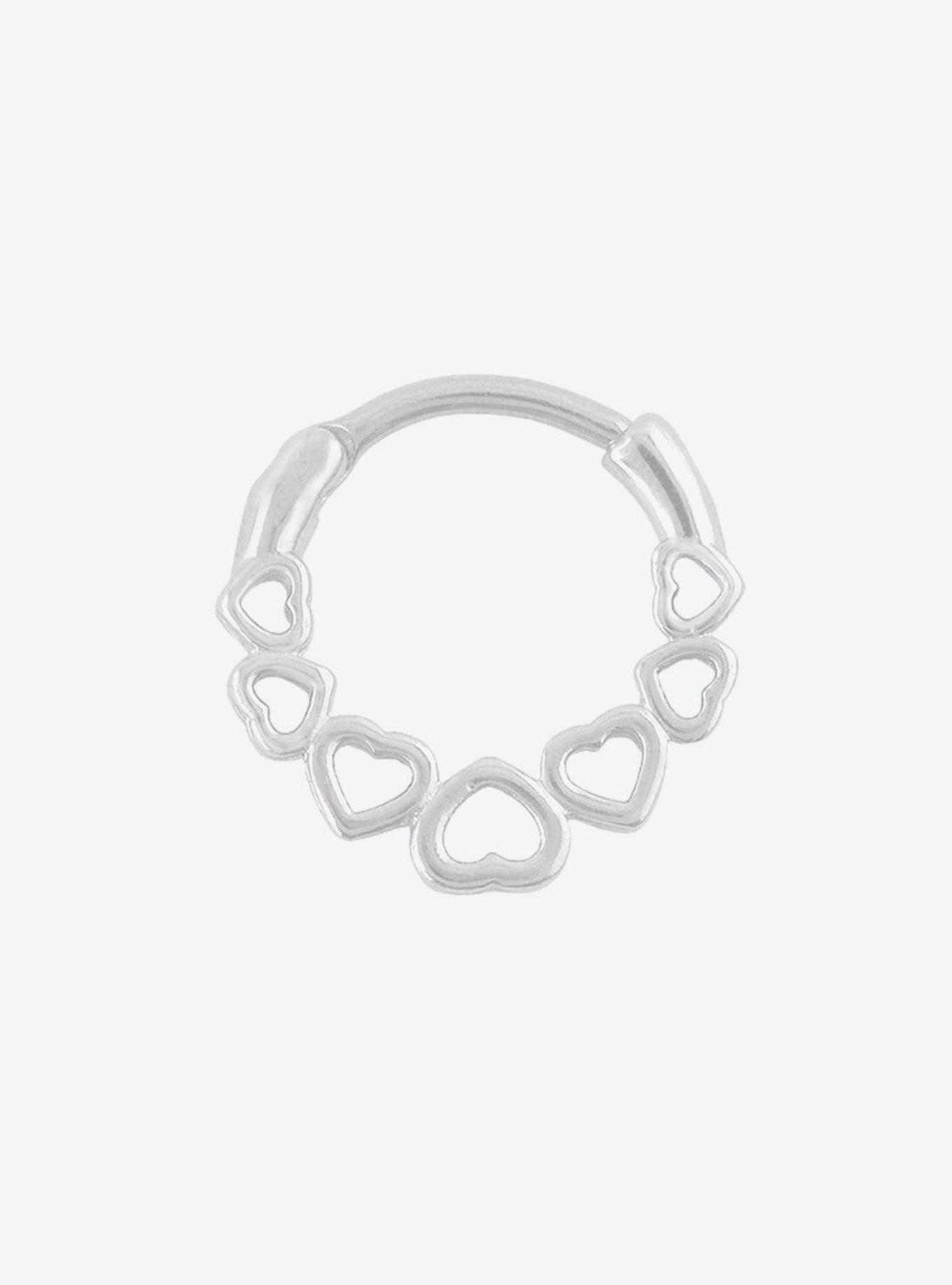 Steel Silver Heart Hinged Clicker, , hi-res