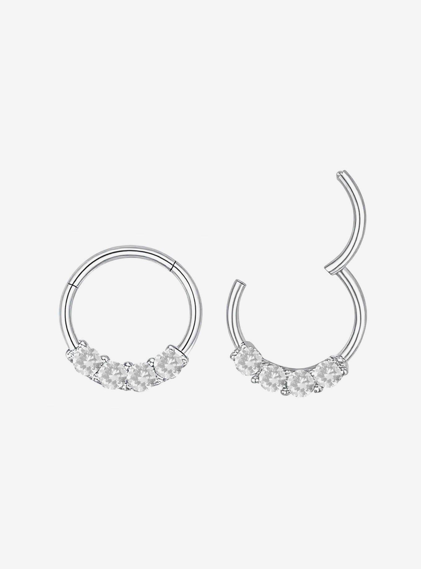 Steel Clear Bling Hinged Clicker, , hi-res