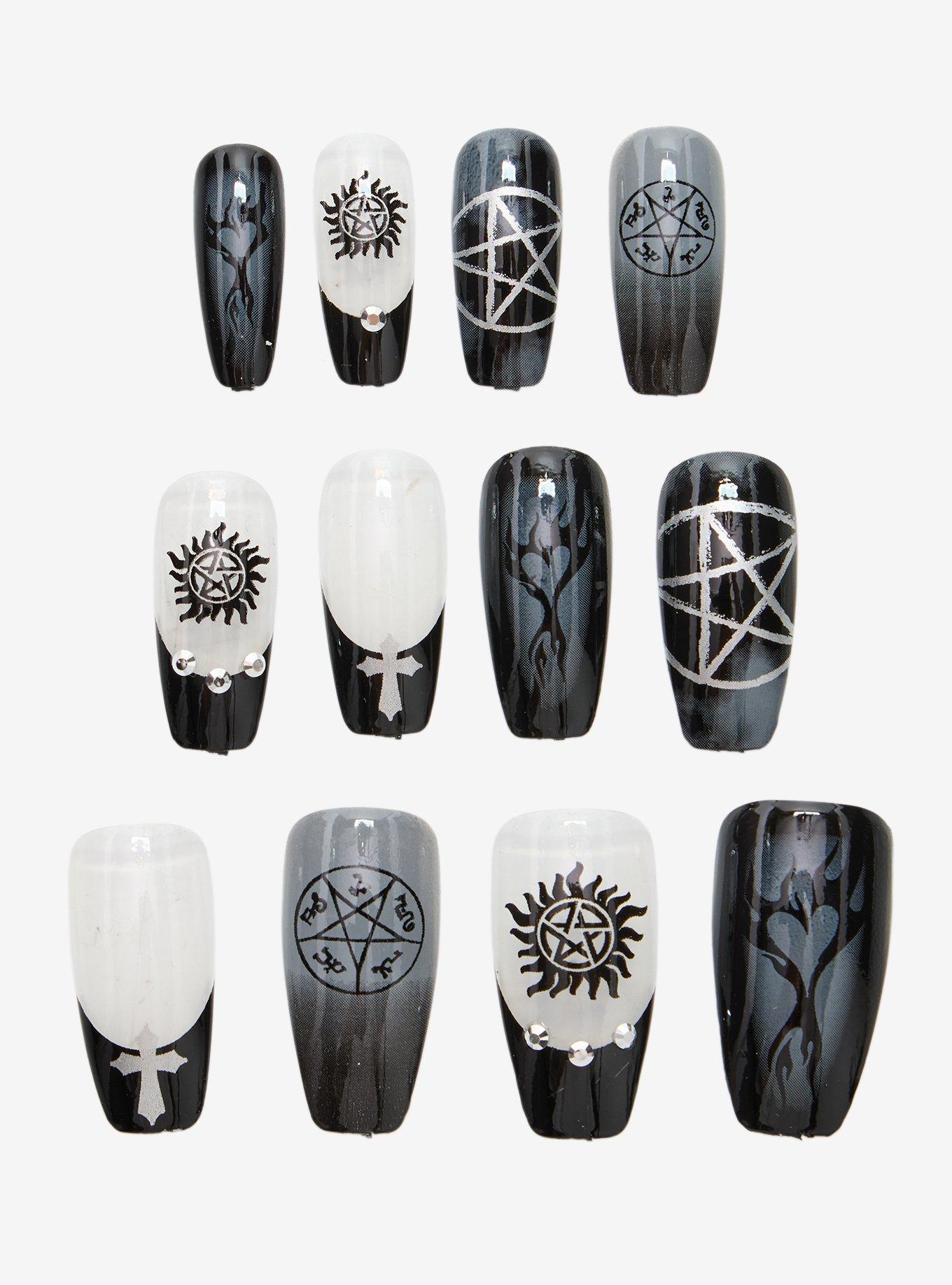 Supernatural Black & White Press-On Nail Set, , hi-res