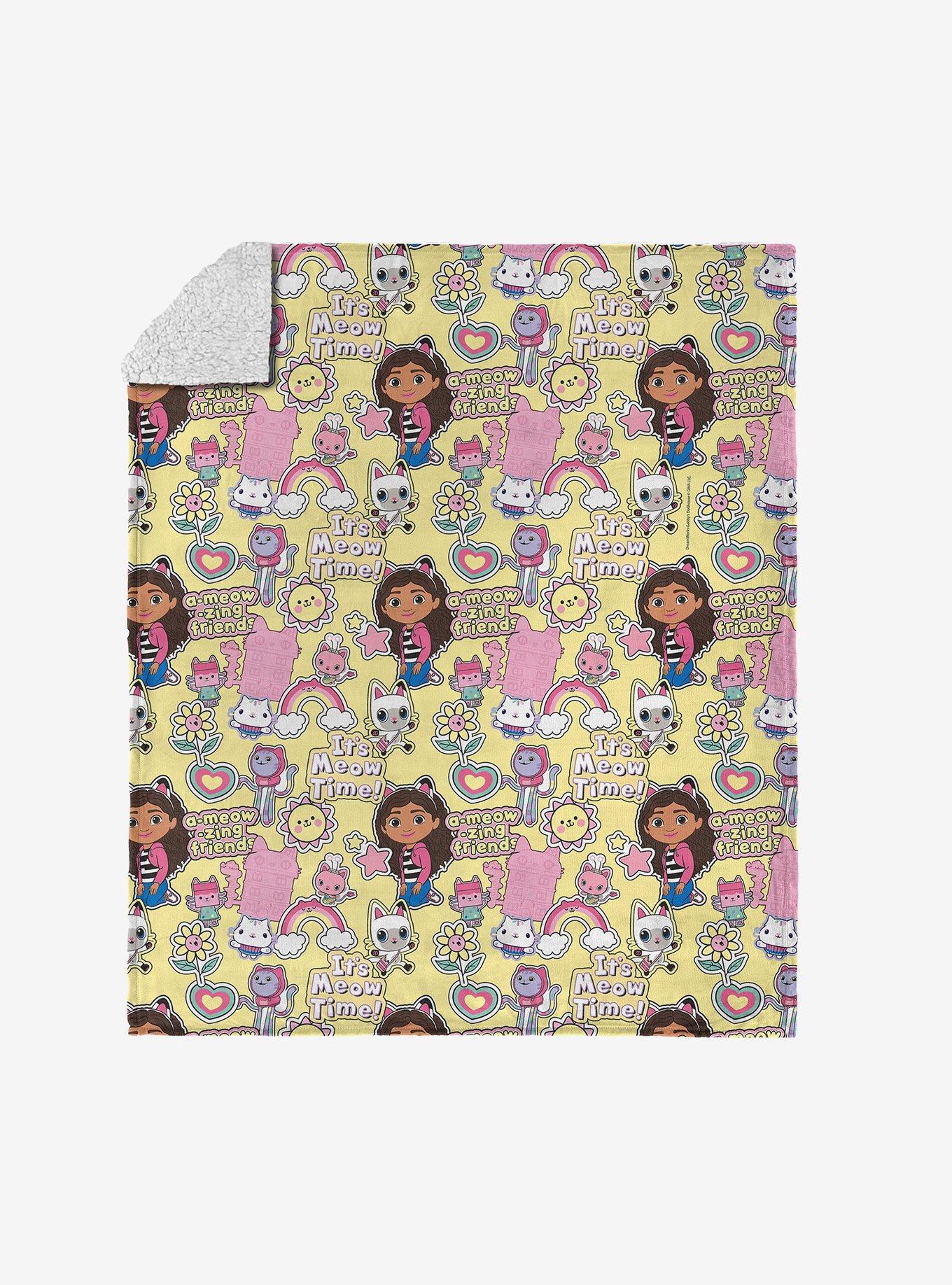 Gabby's Dollhouse It's Meow Time Silk Touch Sherpa Throw Blanket, , hi-res