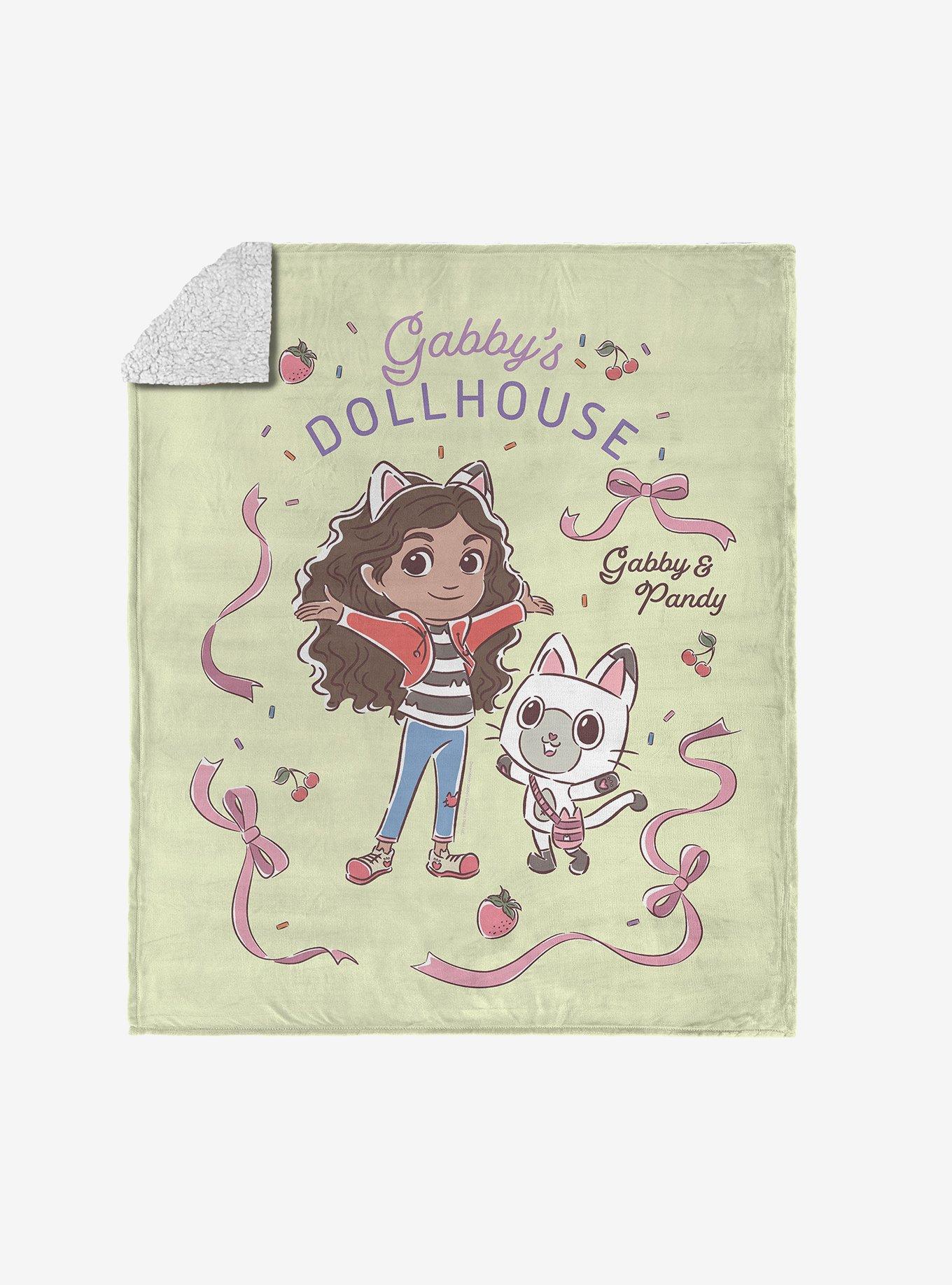Gabby's Dollhouse Gabby and Pandy Silk Touch Sherpa Throw Blanket, , hi-res