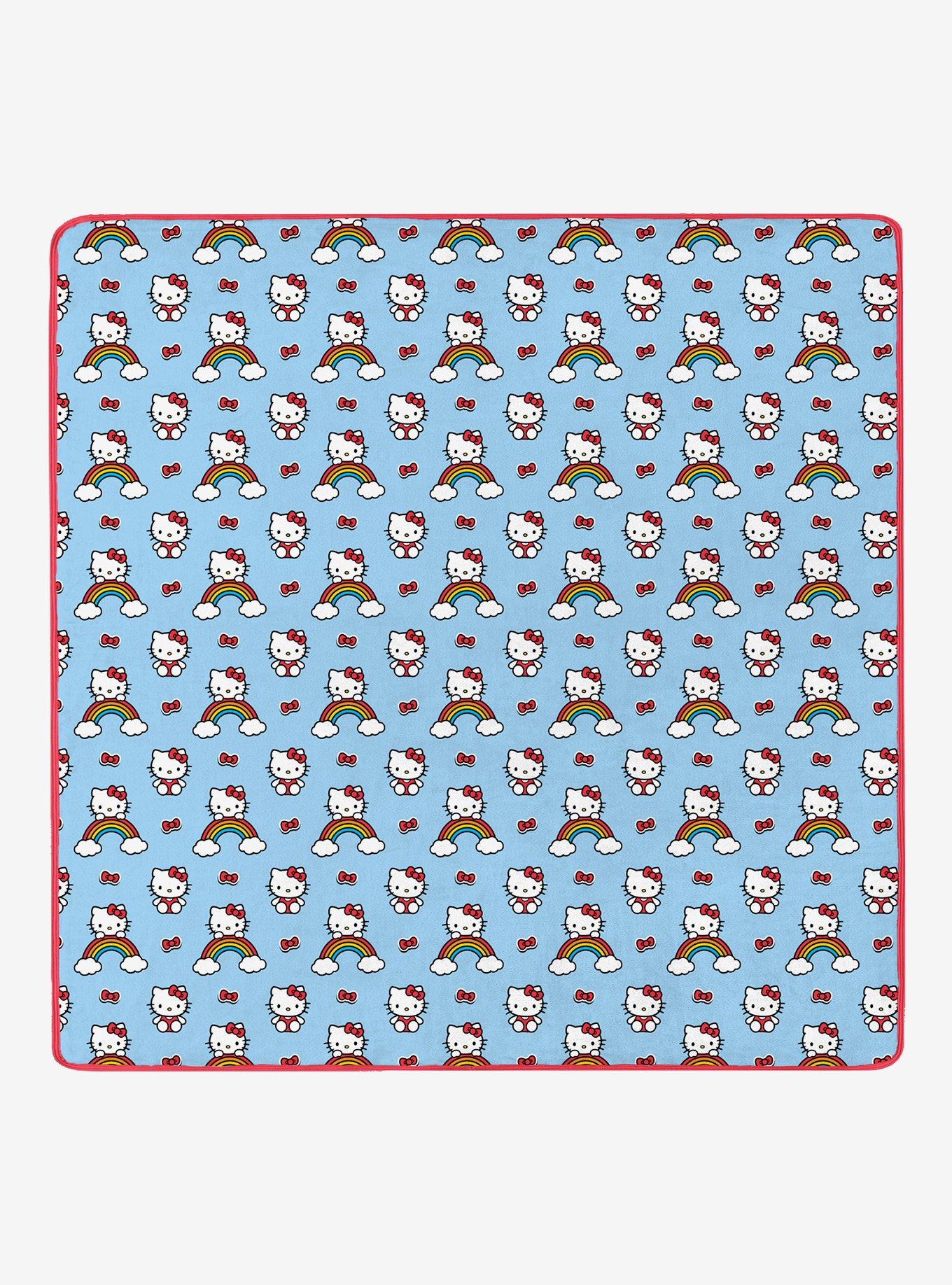 Hello Kitty Clouds and Bows 90x90" Cloud Throw Blanket, , hi-res