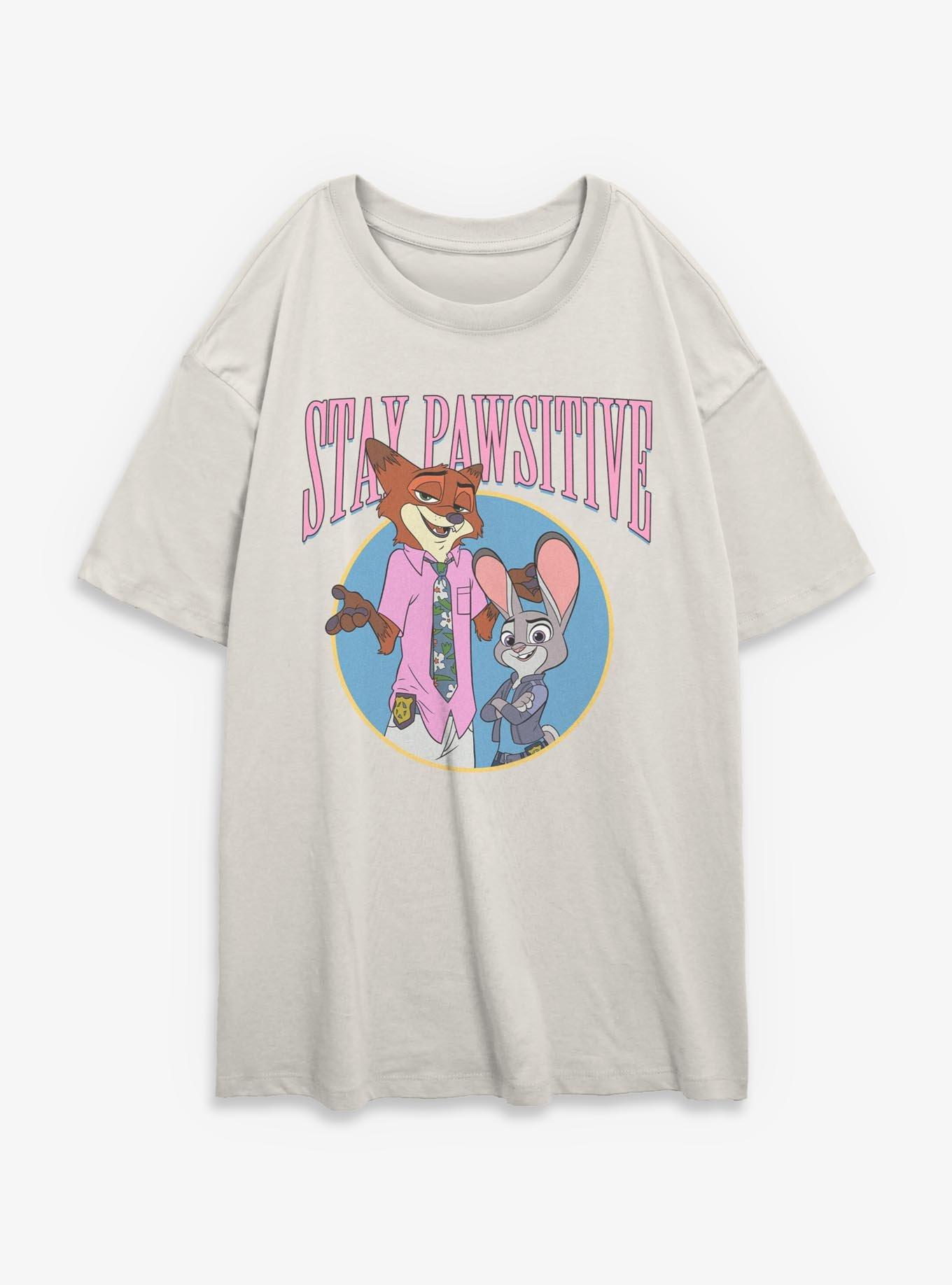 Disney Zootopia Stay Pawsitive Girls Oversized T-Shirt, , hi-res