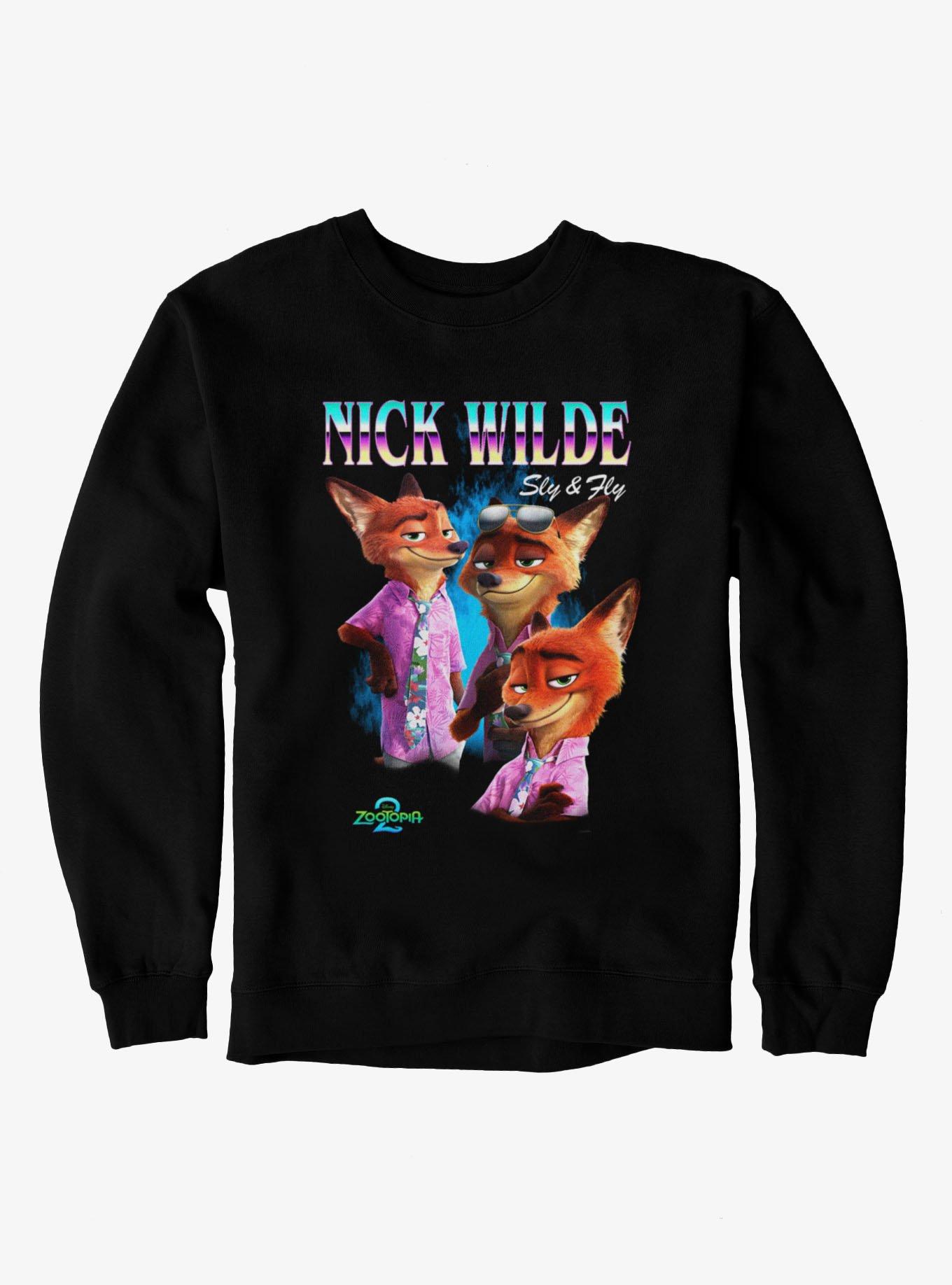 Disney Zootopia 2 Nick Wilde Collage Sweatshirt Hot Topic Exclusive, , hi-res