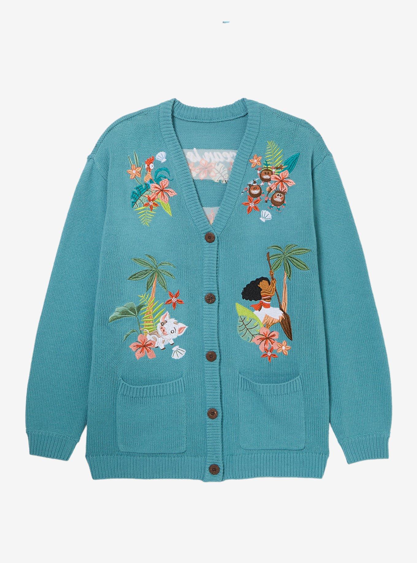 Disney Moana Embroidered Girls Cardigan, , hi-res
