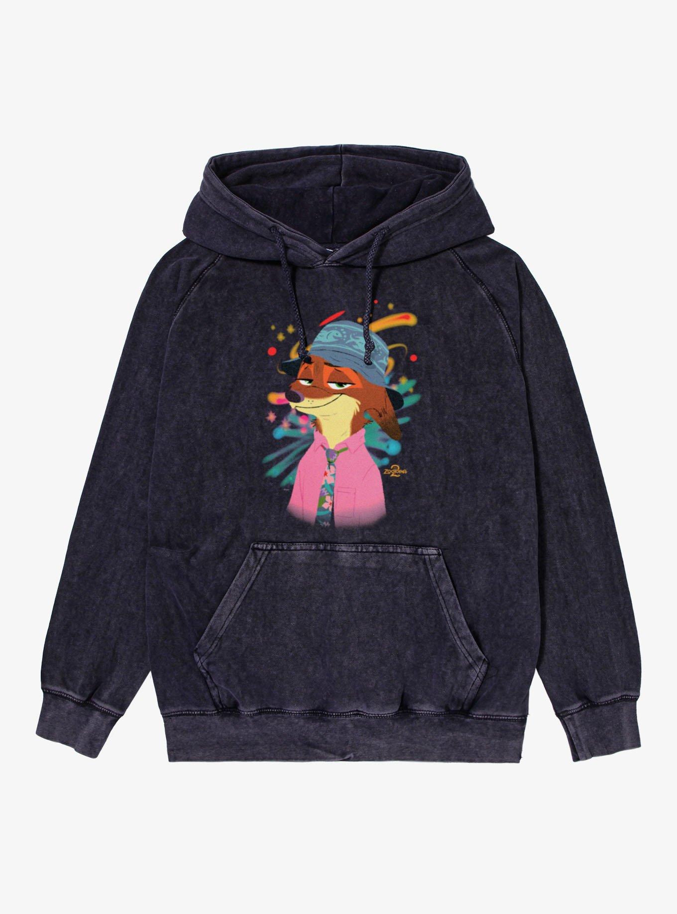 Disney Zootopia 2 Cosmic Nick Wilde Mineral Wash Hoodie