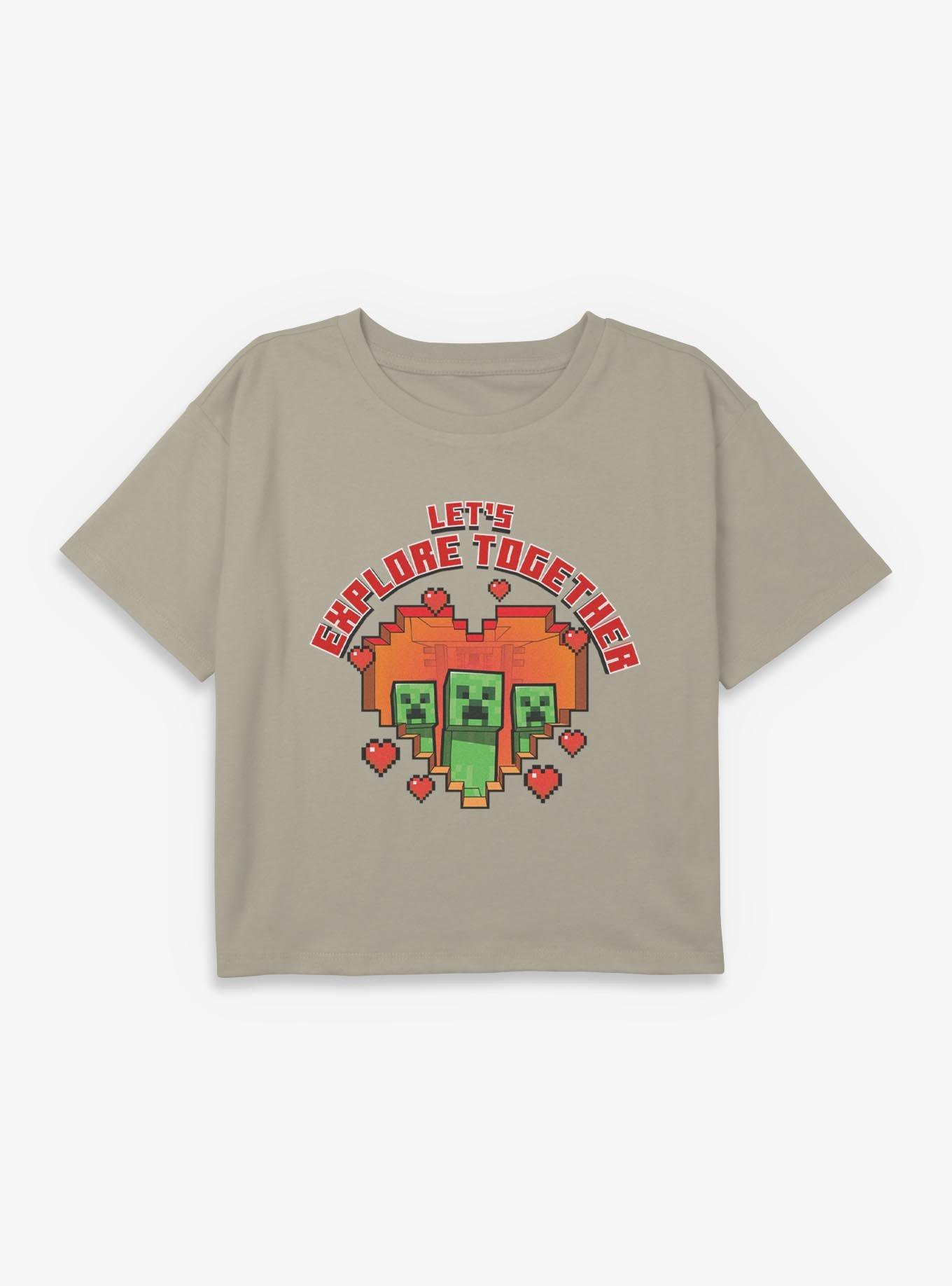 Minecraft Lovely Creeper Youth Girls Boxy Crop T-Shirt, , hi-res