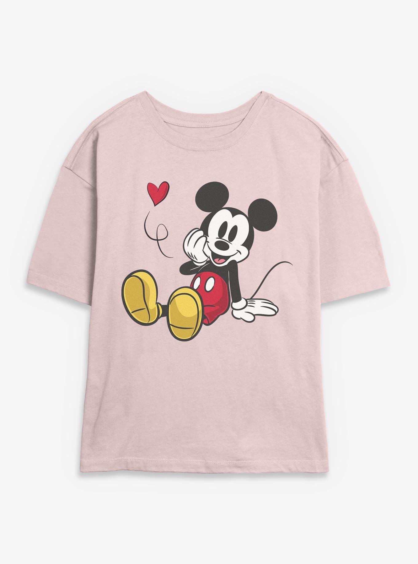 Disney Mickey Mouse Flying Heart Womens Skimmer T-Shirt, , hi-res