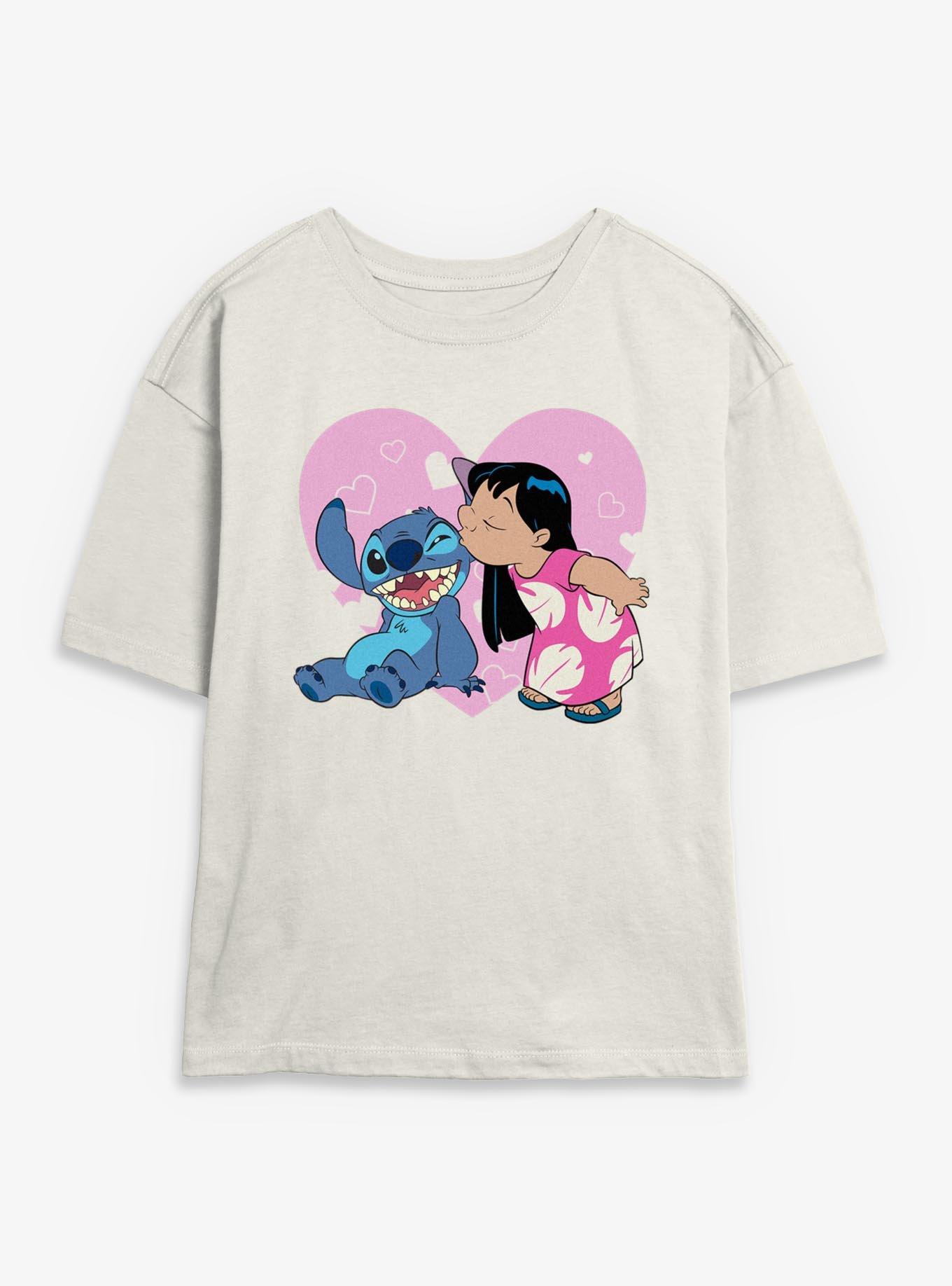 Disney Lilo & Stitch Valentine Kisses Womens Skimmer T-Shirt, , hi-res