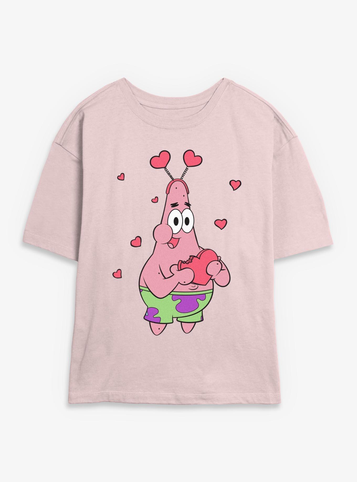 Spongebob Squarepants Patrick Star Hearts Womens Skimmer T-Shirt
