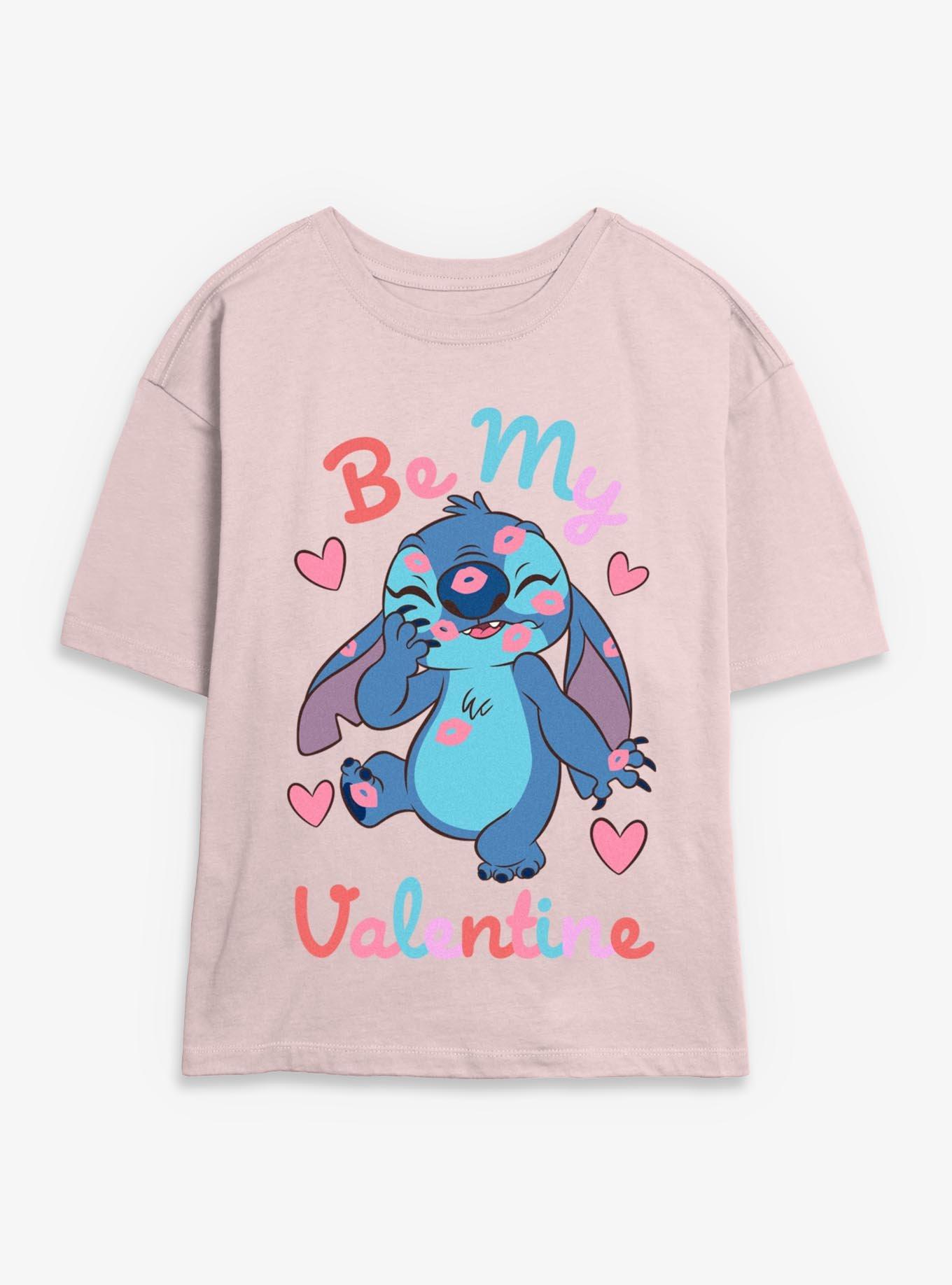 Disney Lilo & Stitch Be My Valentine Womens Skimmer T-Shirt