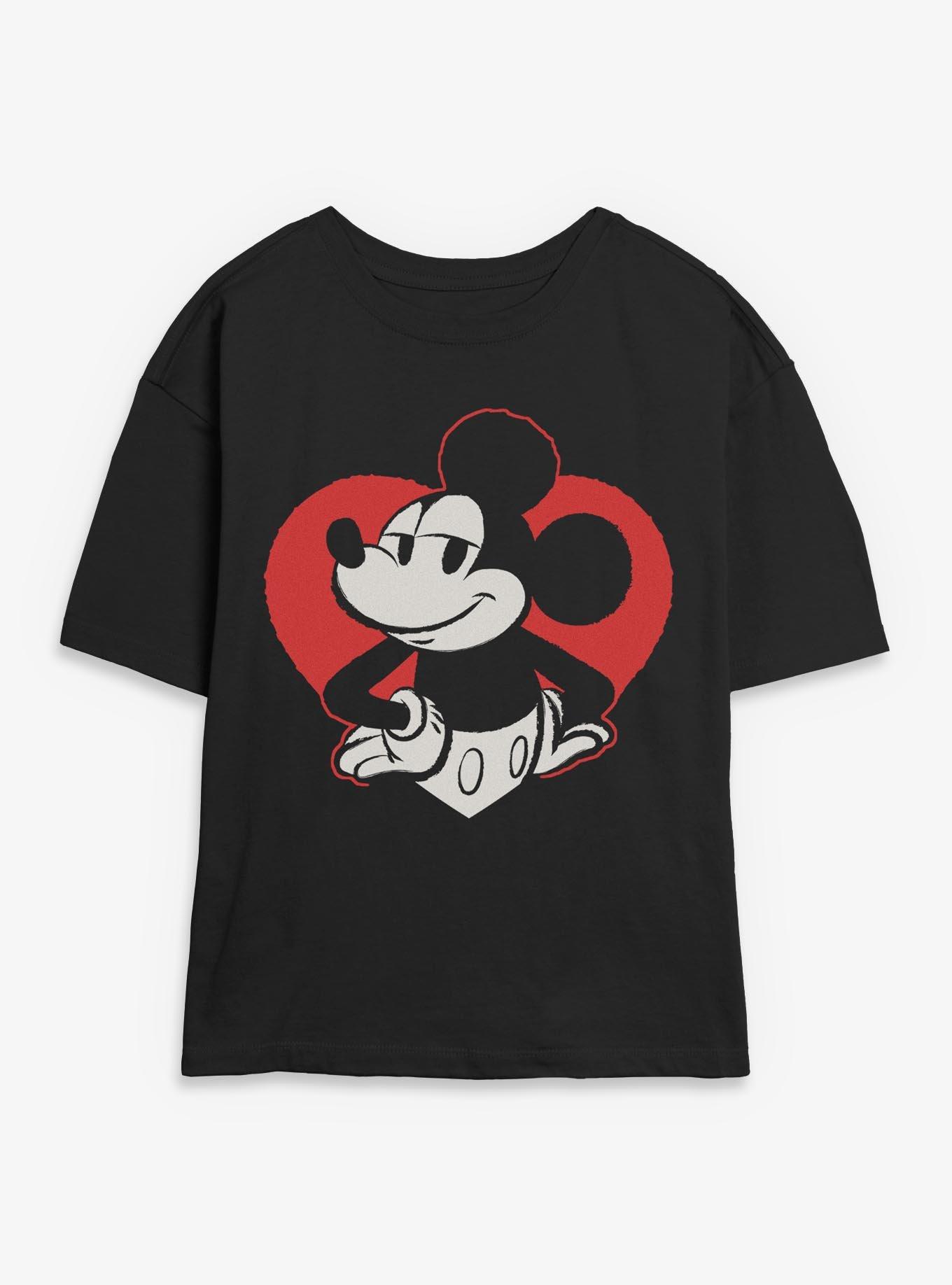 Disney Mickey Mouse Heart Womens Skimmer T-Shirt, , hi-res