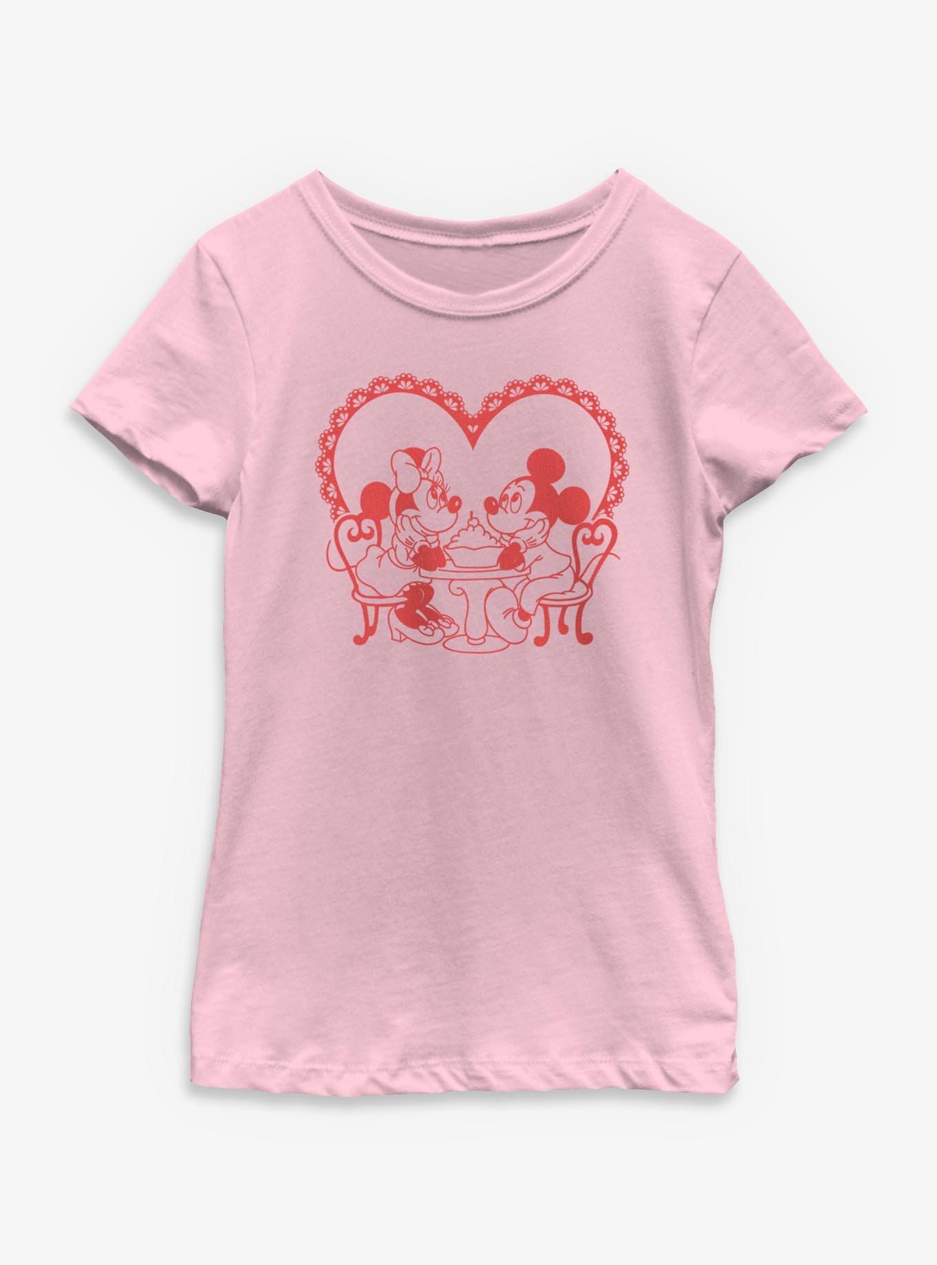 Disney Mickey Mouse & Minnie Mouse Sweetheart Date Night Youth Girls T-Shirt, , hi-res