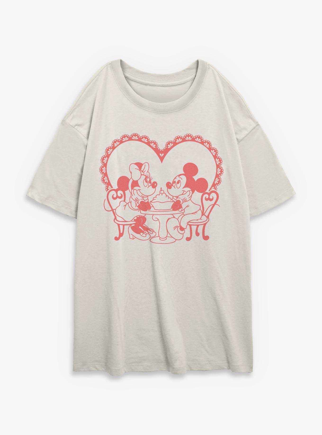 Disney Mickey Mouse & Minnie Mouse Sweetheart Date Night Womens Oversized T-Shirt, , hi-res