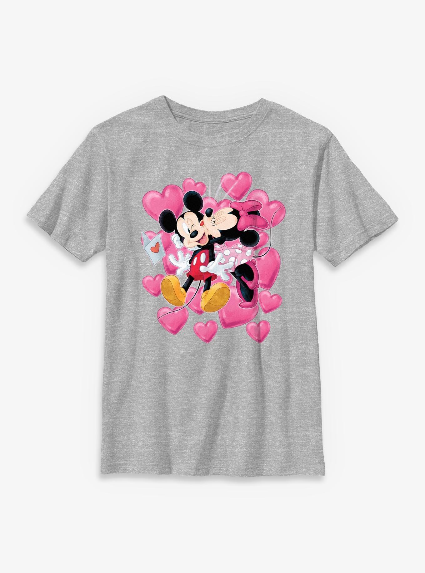 Disney Mickey Mouse & Minnie Mouse Valentine Hearts Youth T-Shirt, , hi-res
