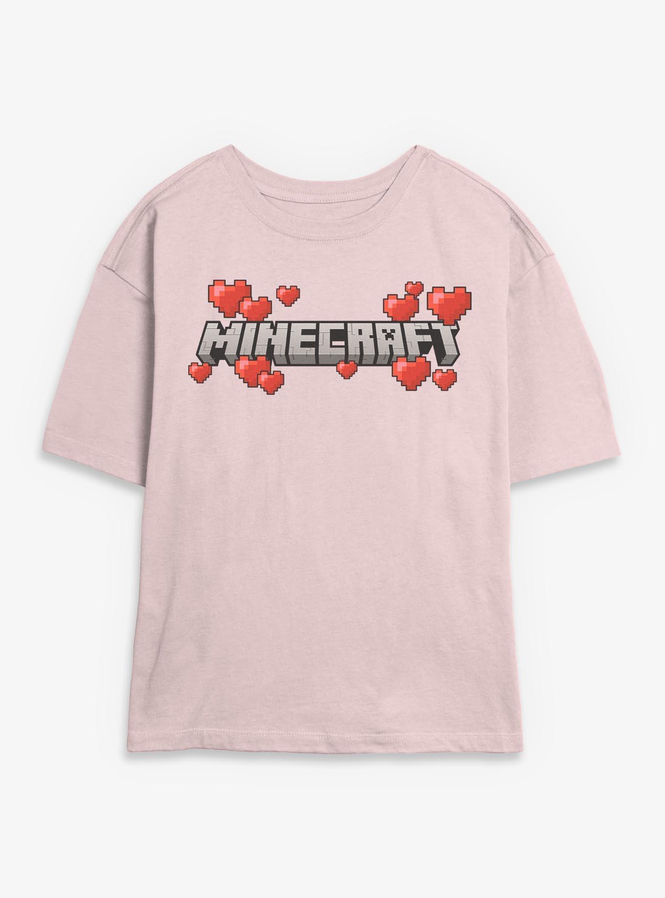 Minecraft Logo Hearts Womens Skimmer T-Shirt, , hi-res