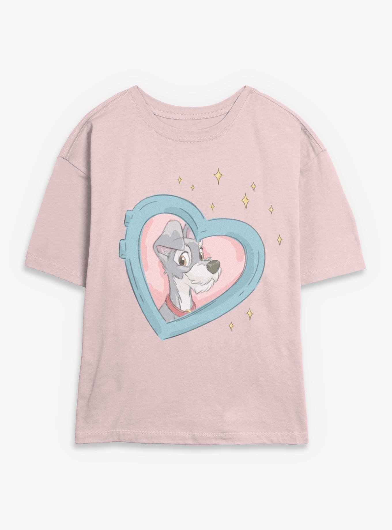 Disney Lady and the Tramp Heart Womens Skimmer T-Shirt