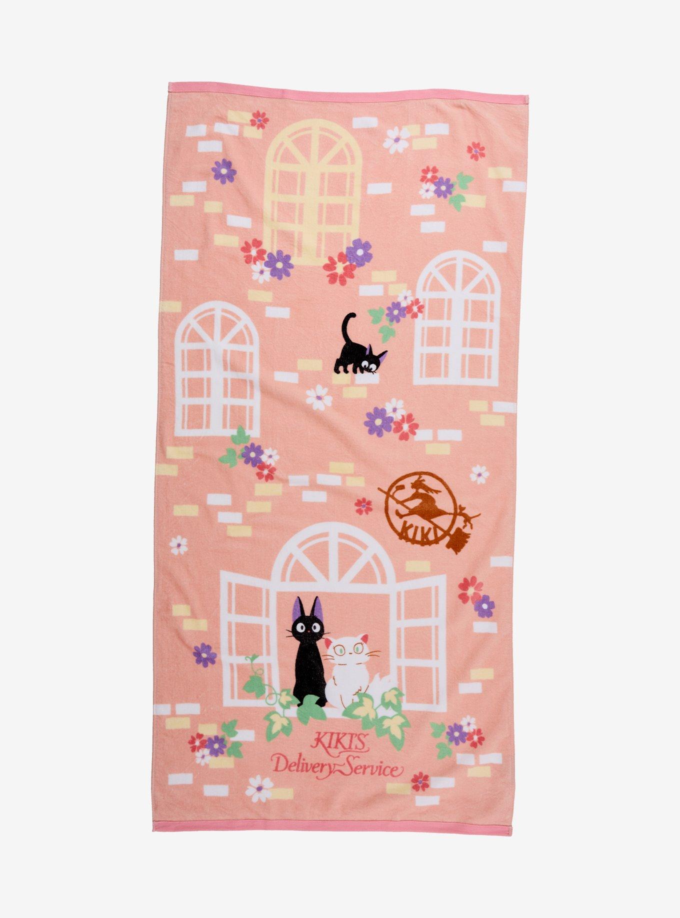 Studio Ghibli&reg; Kiki's Delivery Service Jiji & Lily Bath Towel &mdash; BoxLunch Exclusive, , hi-res