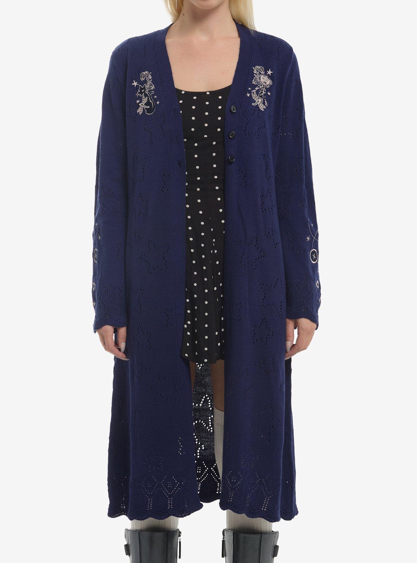 Coraline Embroidered Pointelle Girls Knit Duster, , hi-res