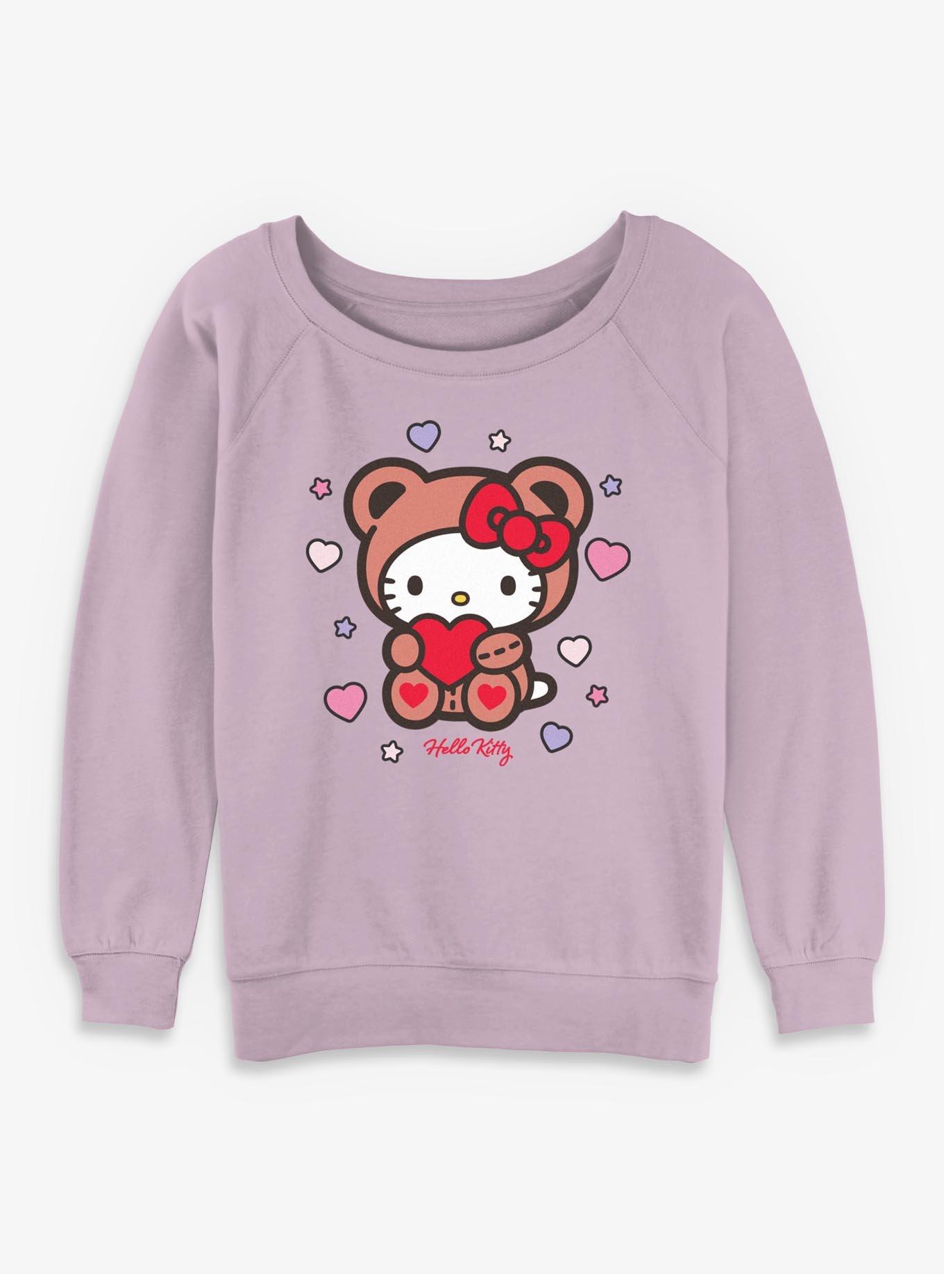 Sanrio Hello Kitty Valentine Bear Womens Slouchy Sweatshirt, , hi-res