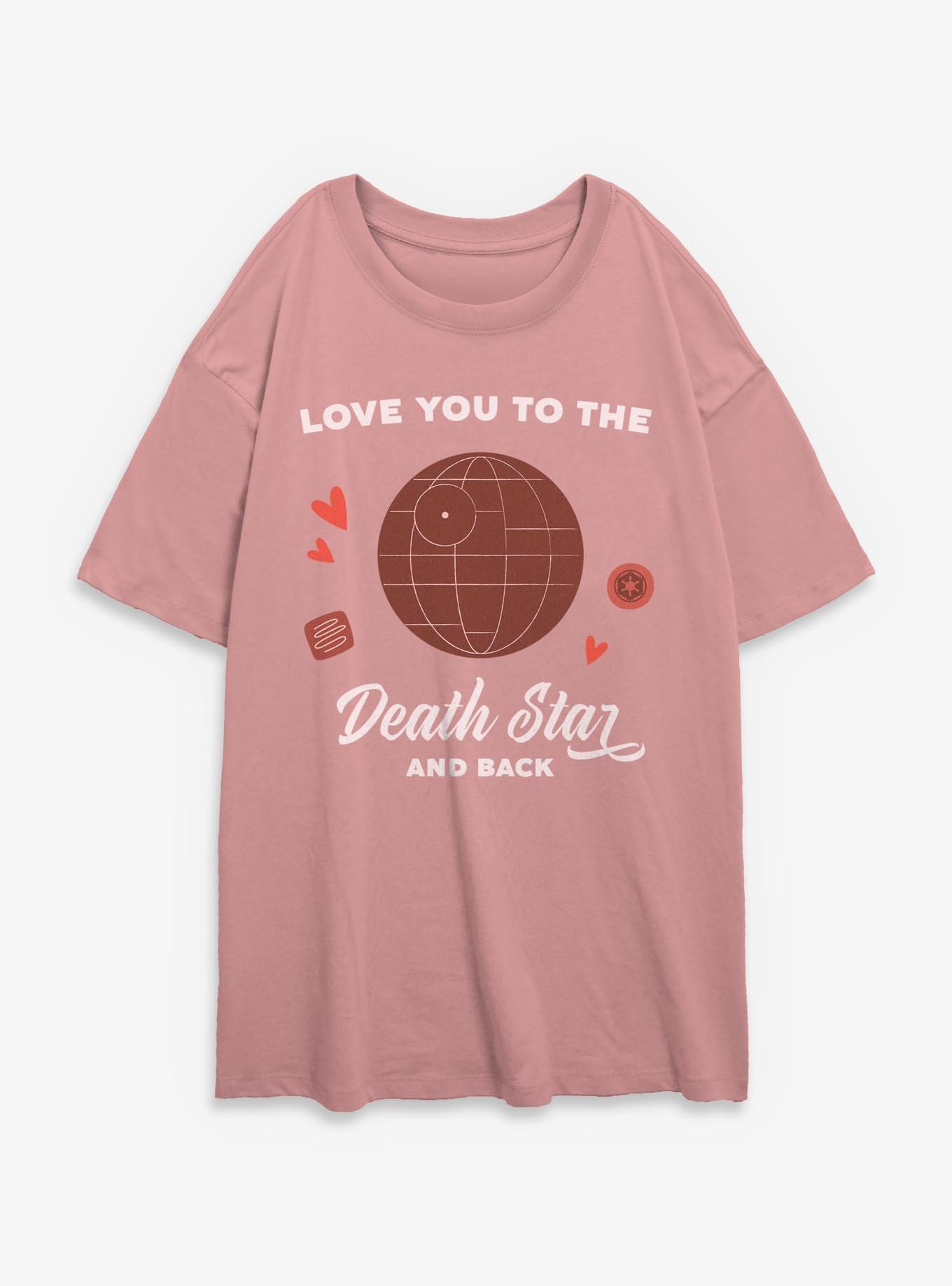 Star Wars Love You To Death Star And Back Womens Oversized T-Shirt