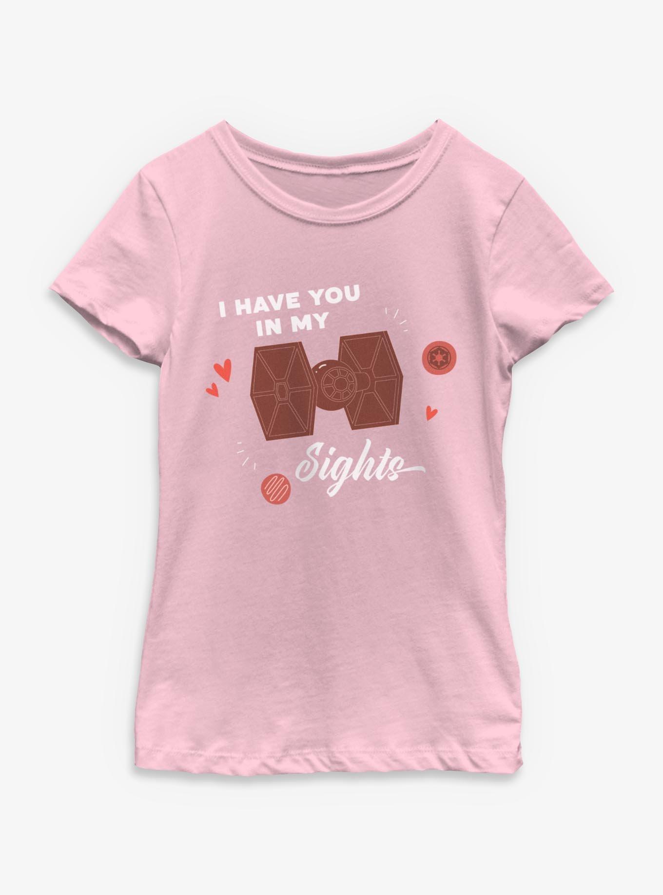 Star Wars I Have You In My Sights Youth Girls T-Shirt, PINK, hi-res
